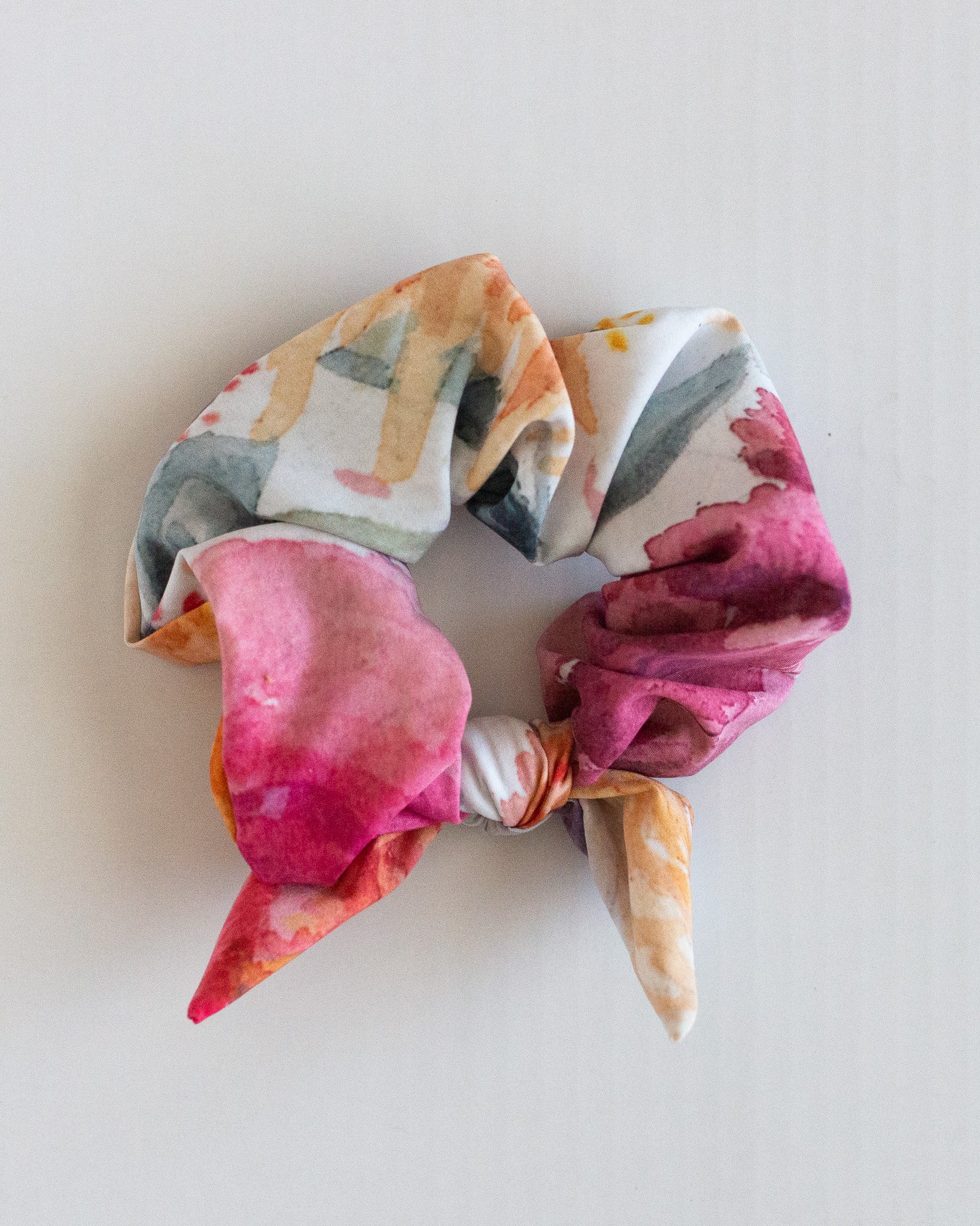 Watercolor Floral Scrunchie