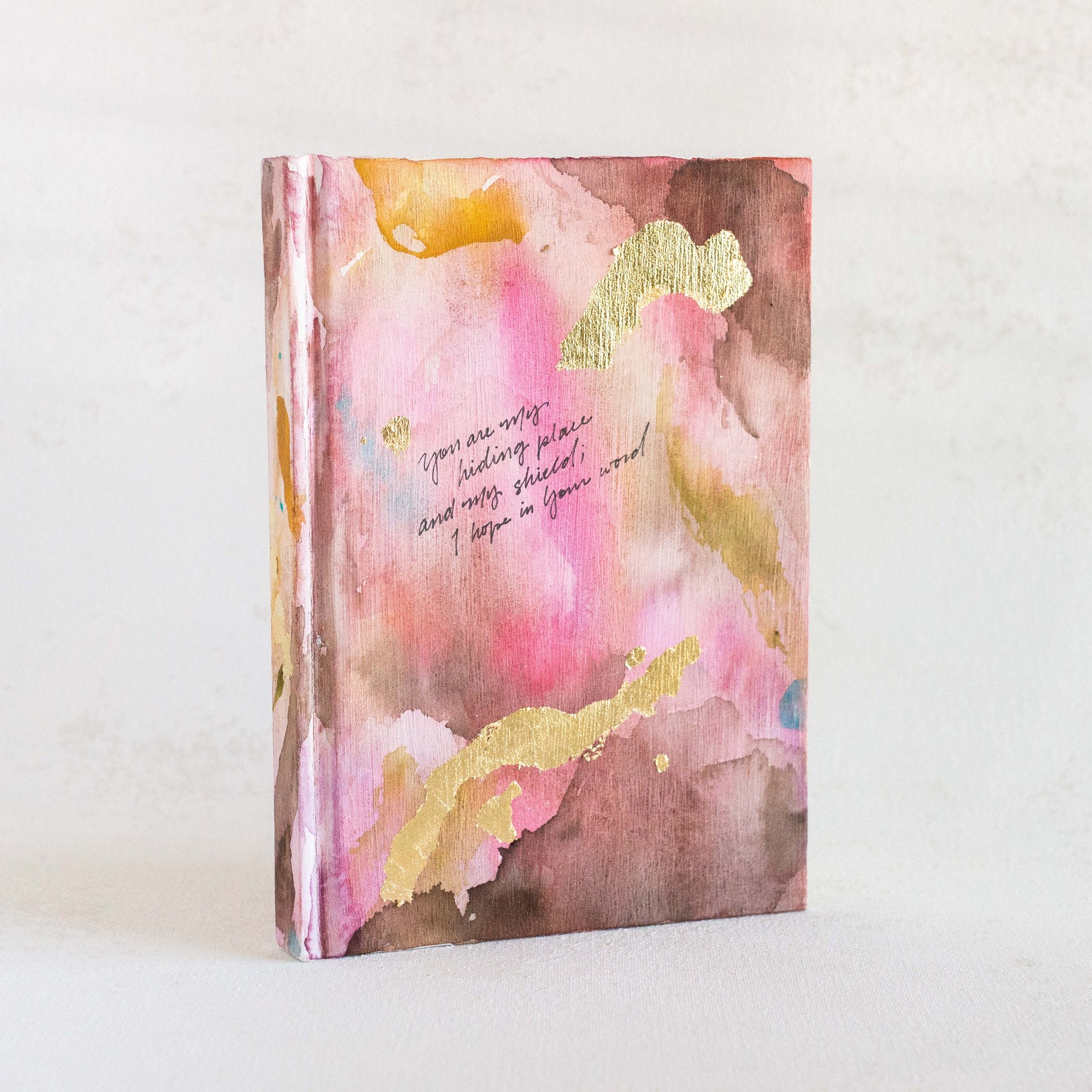 Psalm 119:114 "You are my hiding place" Hand-painted Watercolor Notebook