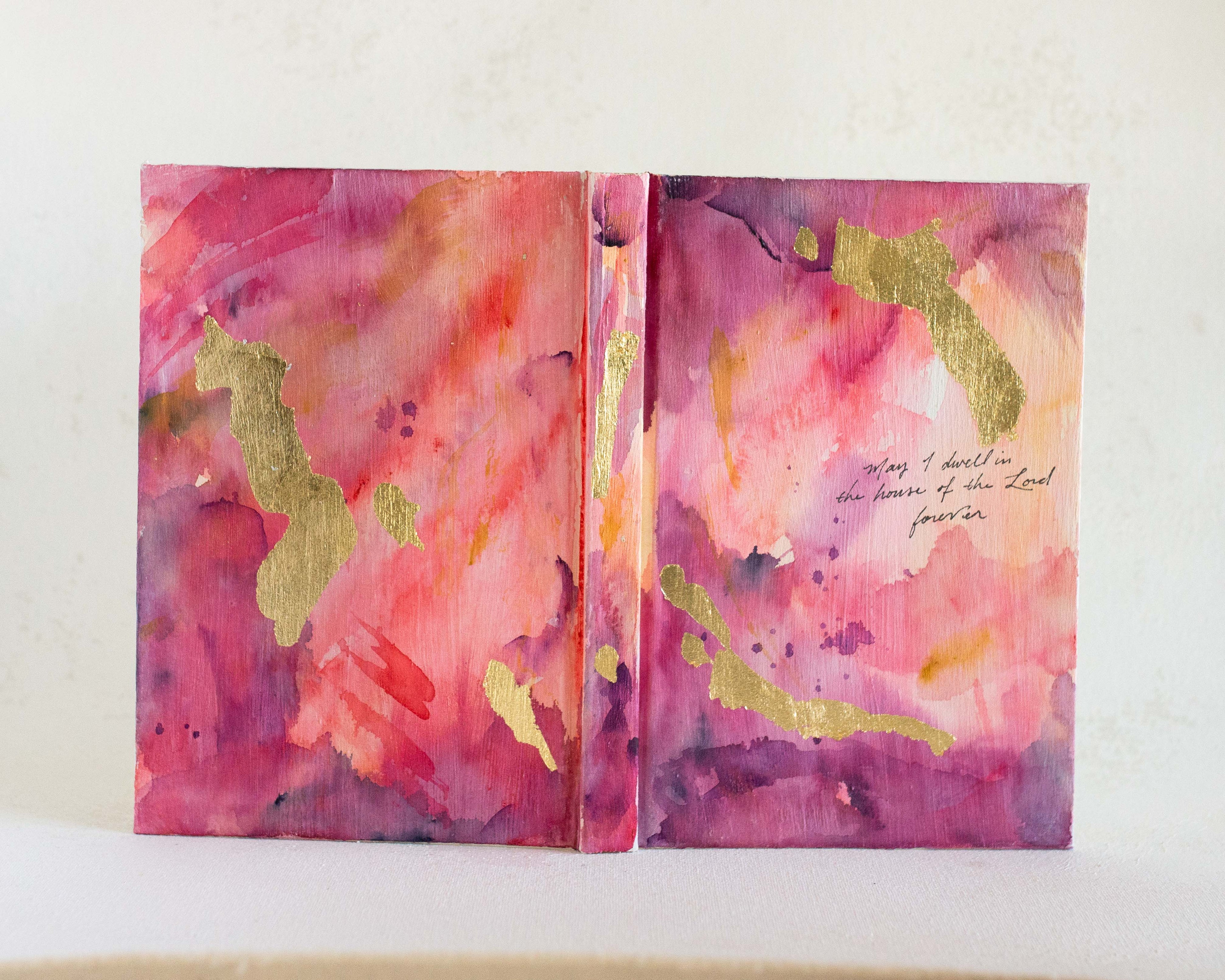 Psalm 27:4 "May I dwell in the house of the Lord all the days of my life" Hand-painted Watercolor Notebook