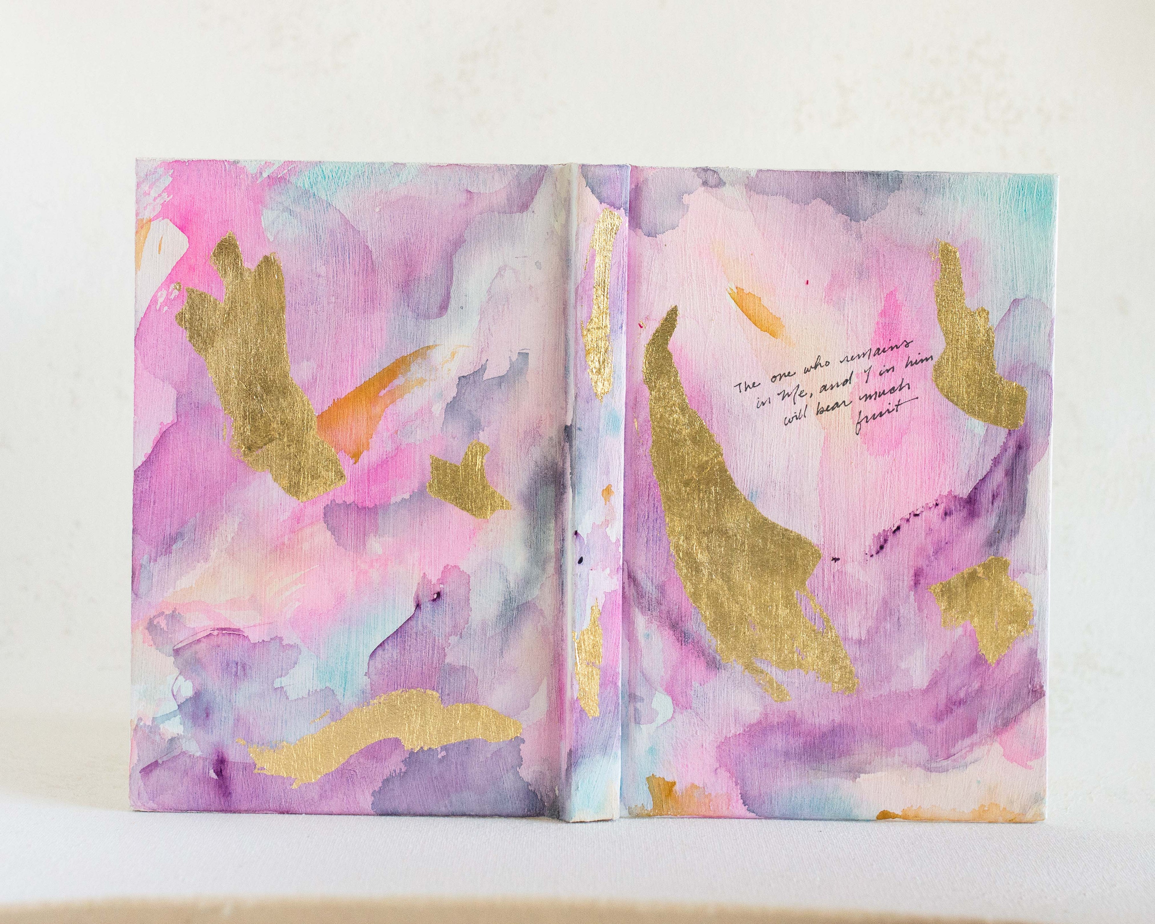 John 15:5 "The one who remains in Me" Hand-painted Watercolor Notebook