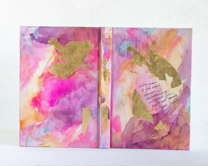 Philippians 4:7 &quot;The peace of God will guard your hearts&quot; Hand-painted Watercolor Notebook