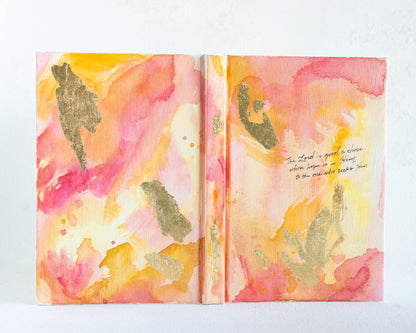 Lamentations 3:25 &quot;The Lord is good to those whose hope is in him&quot; Hand-painted Watercolor Notebook