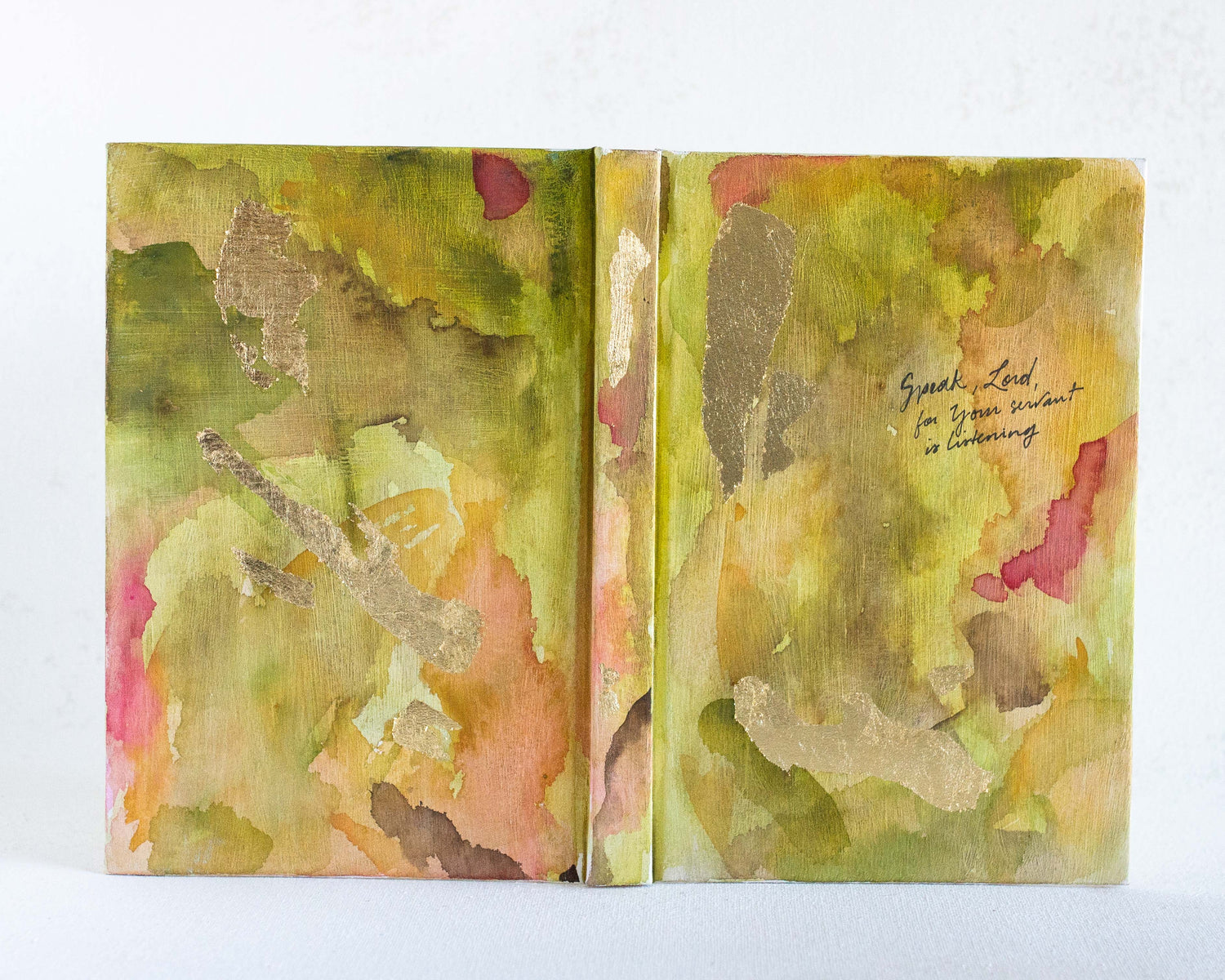 1 Samuel 3:9 "Speak, Lord, for your servant is listening," Hand-painted Watercolor Notebook