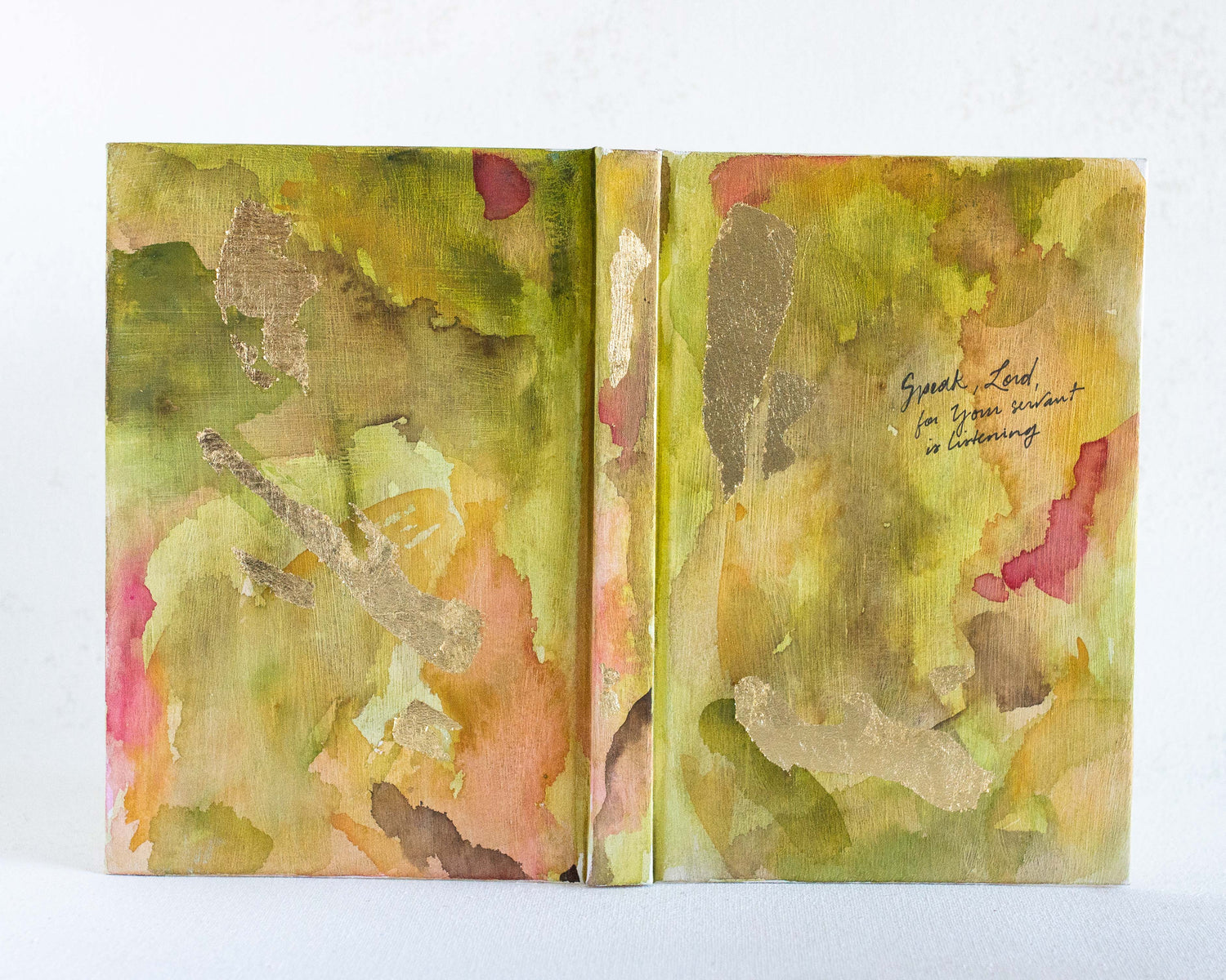 1 Samuel 3:9 &quot;Speak, Lord, for your servant is listening,&quot; Hand-painted Watercolor Notebook