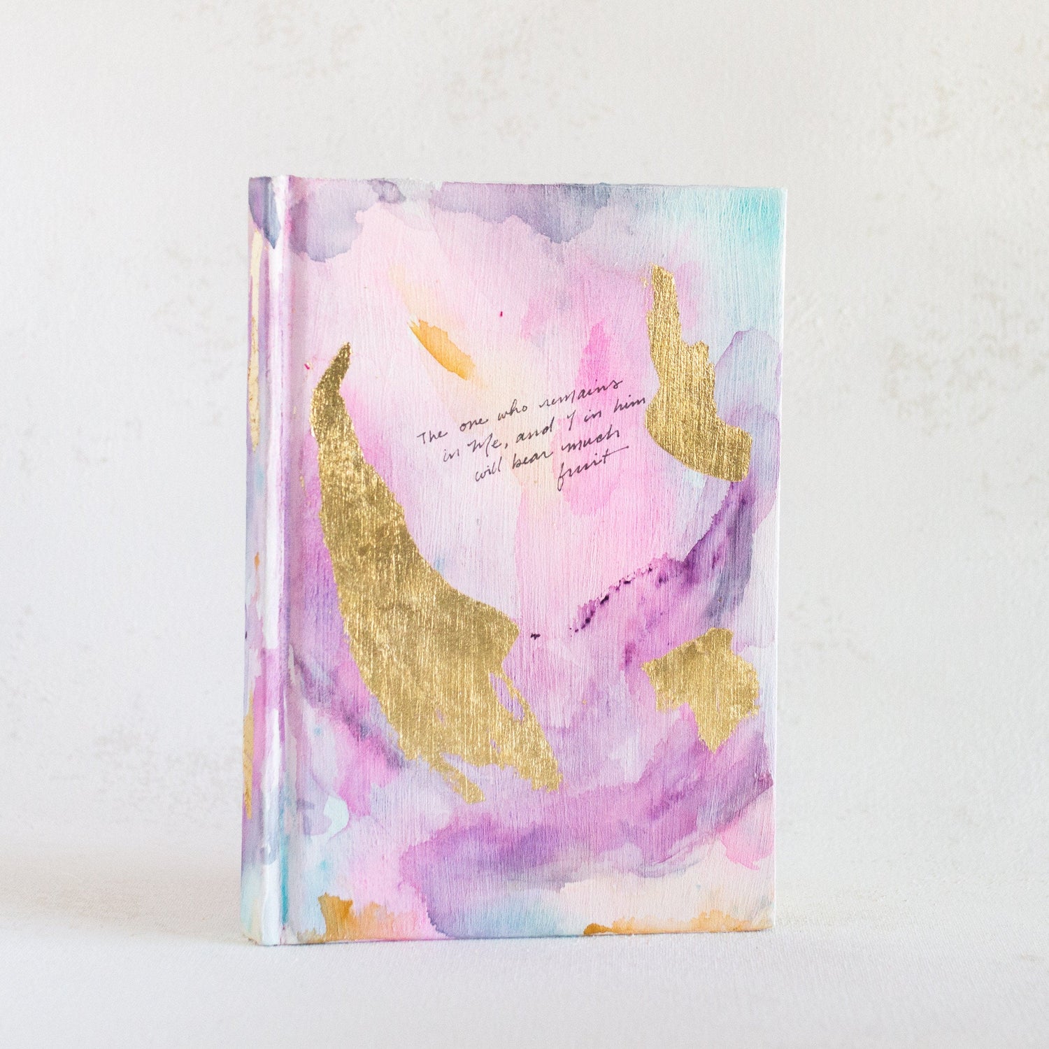 John 15:5 "The one who remains in Me" Hand-painted Watercolor Notebook