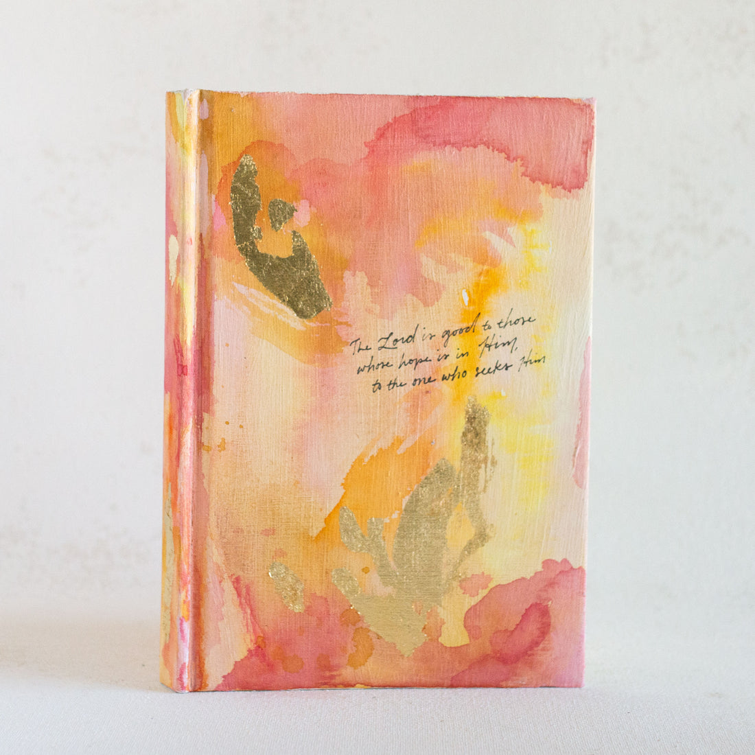 Lamentations 3:25 &quot;The Lord is good to those whose hope is in him&quot; Hand-painted Watercolor Notebook