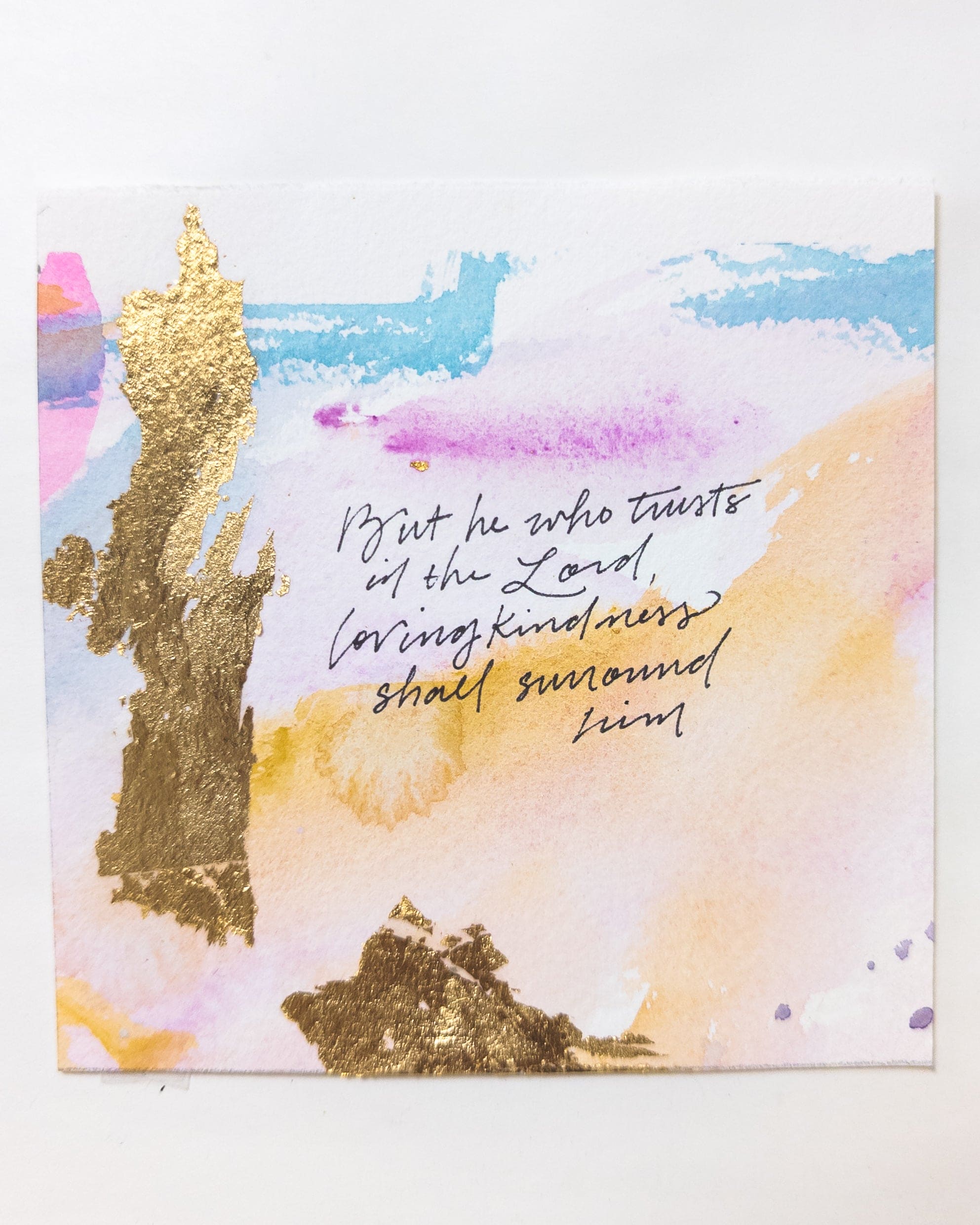 Lovingkindness Shall Surround Him | Psalm 32:10 Original Art