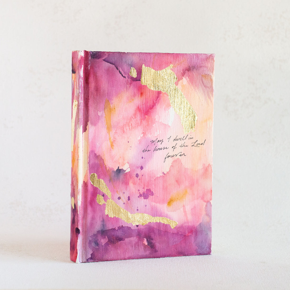 Psalm 27:4 &quot;May I dwell in the house of the Lord all the days of my life&quot; Hand-painted Watercolor Notebook