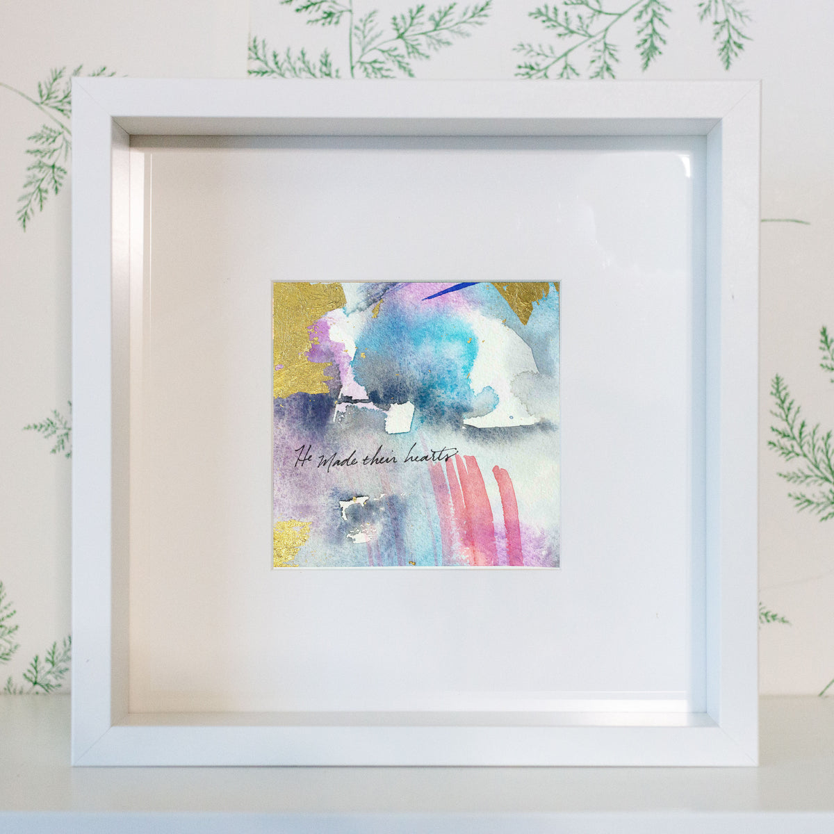 He made their hearts - Psalm 33:15 | Original Art