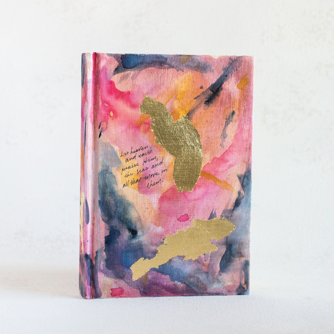 Psalm 69:34 &quot;Let heaven and earth praise him&quot; Hand-painted Watercolor Notebook