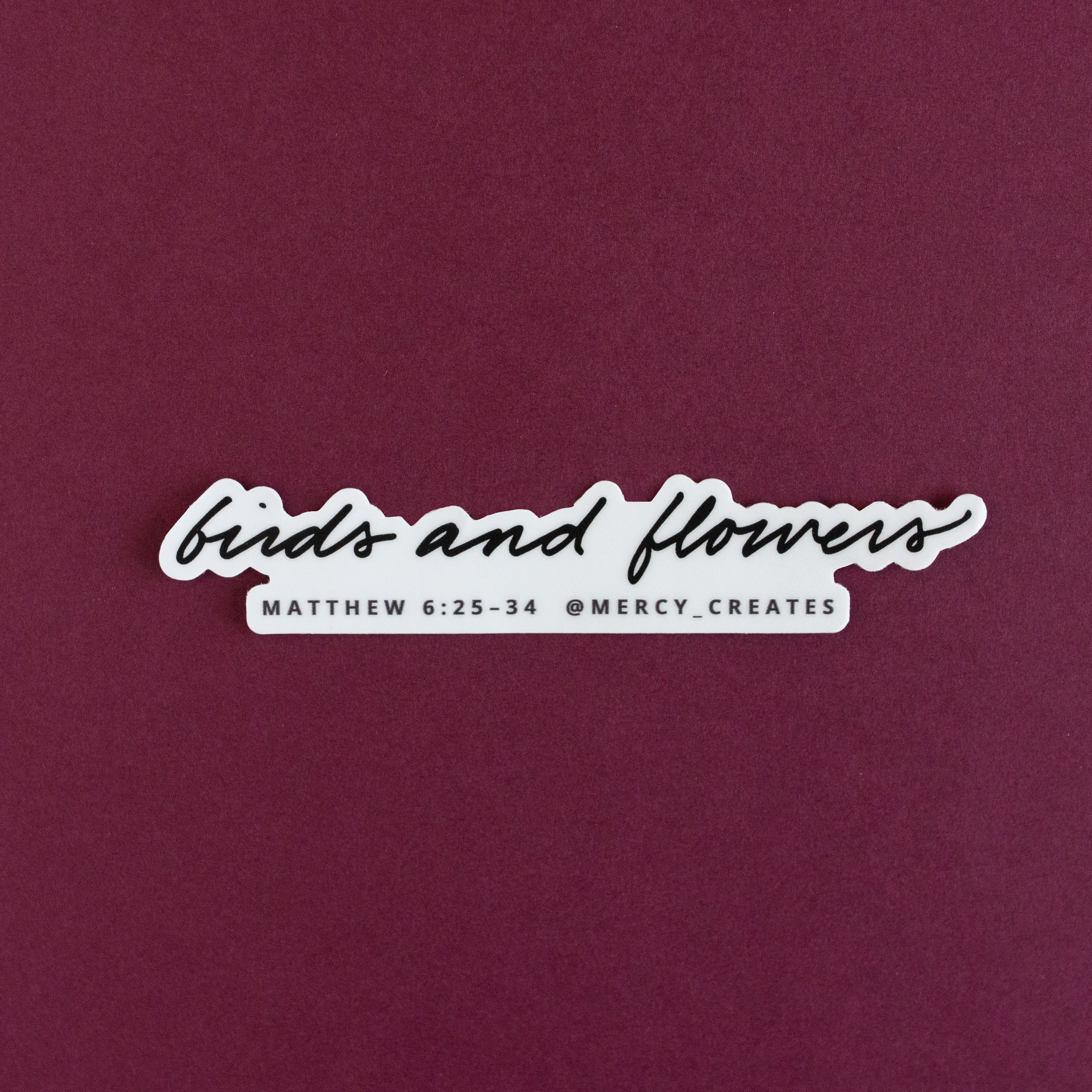 Birds and Flowers | Black and White Sticker