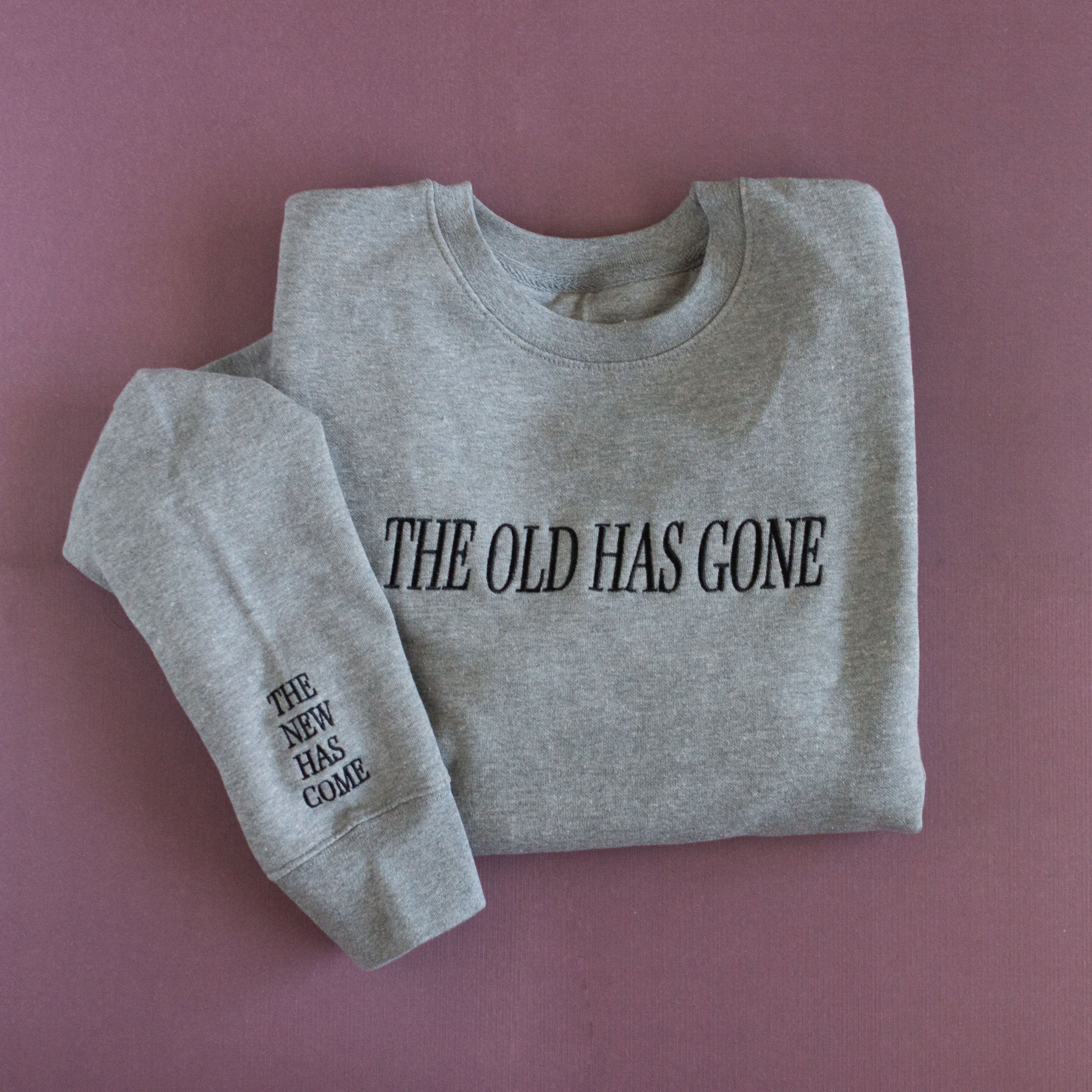 The Old Is Gone | Black Embroidered Crewneck