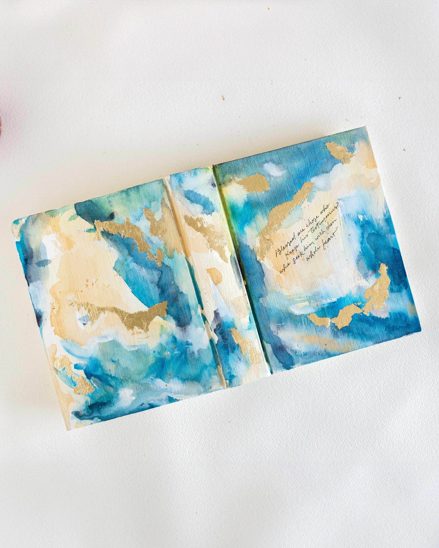 Psalm 119:2, “Blessed Are Those Who Keep His Testimonies” Hand-painted Watercolor Bible