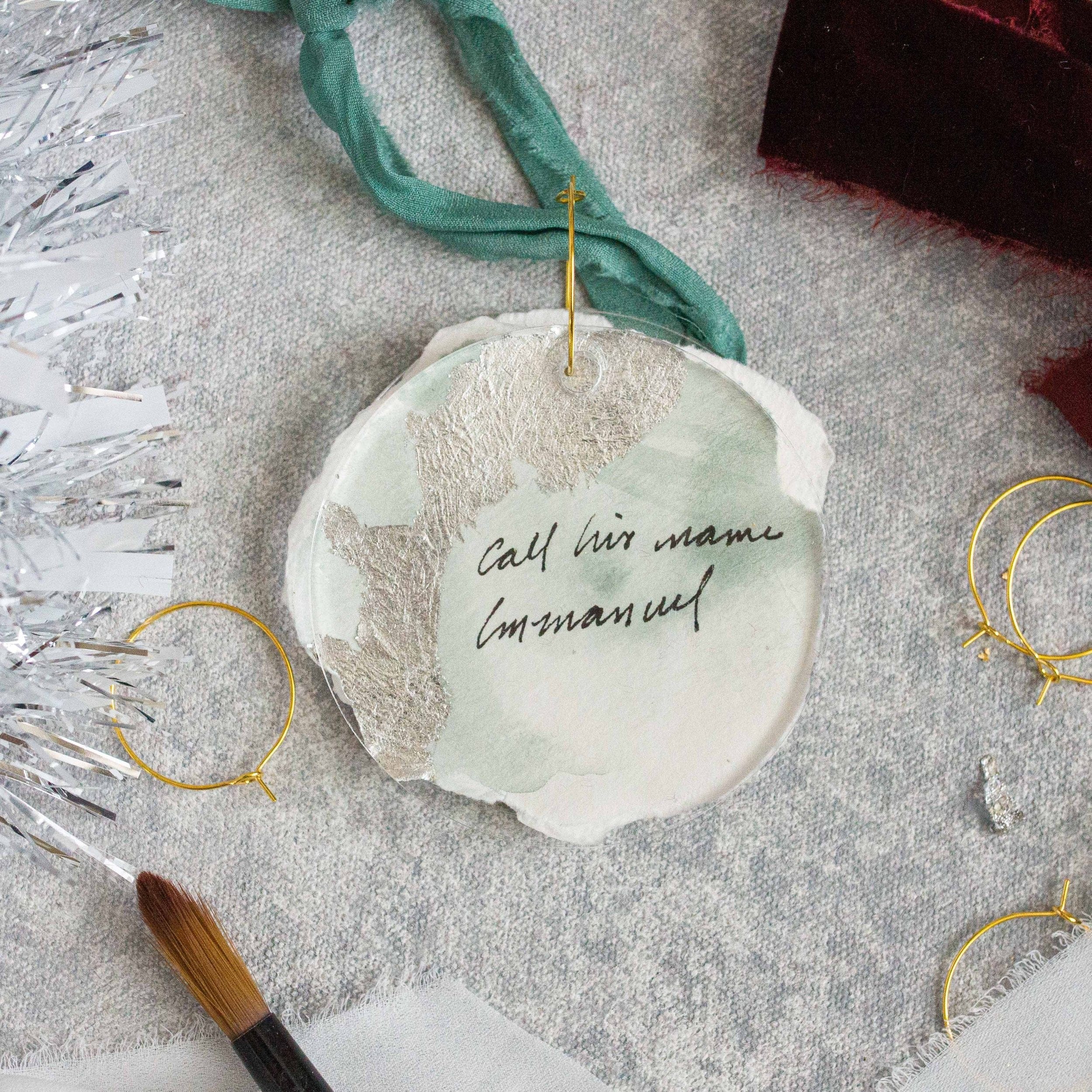 Call His Name Immanuel - Green Crinkle