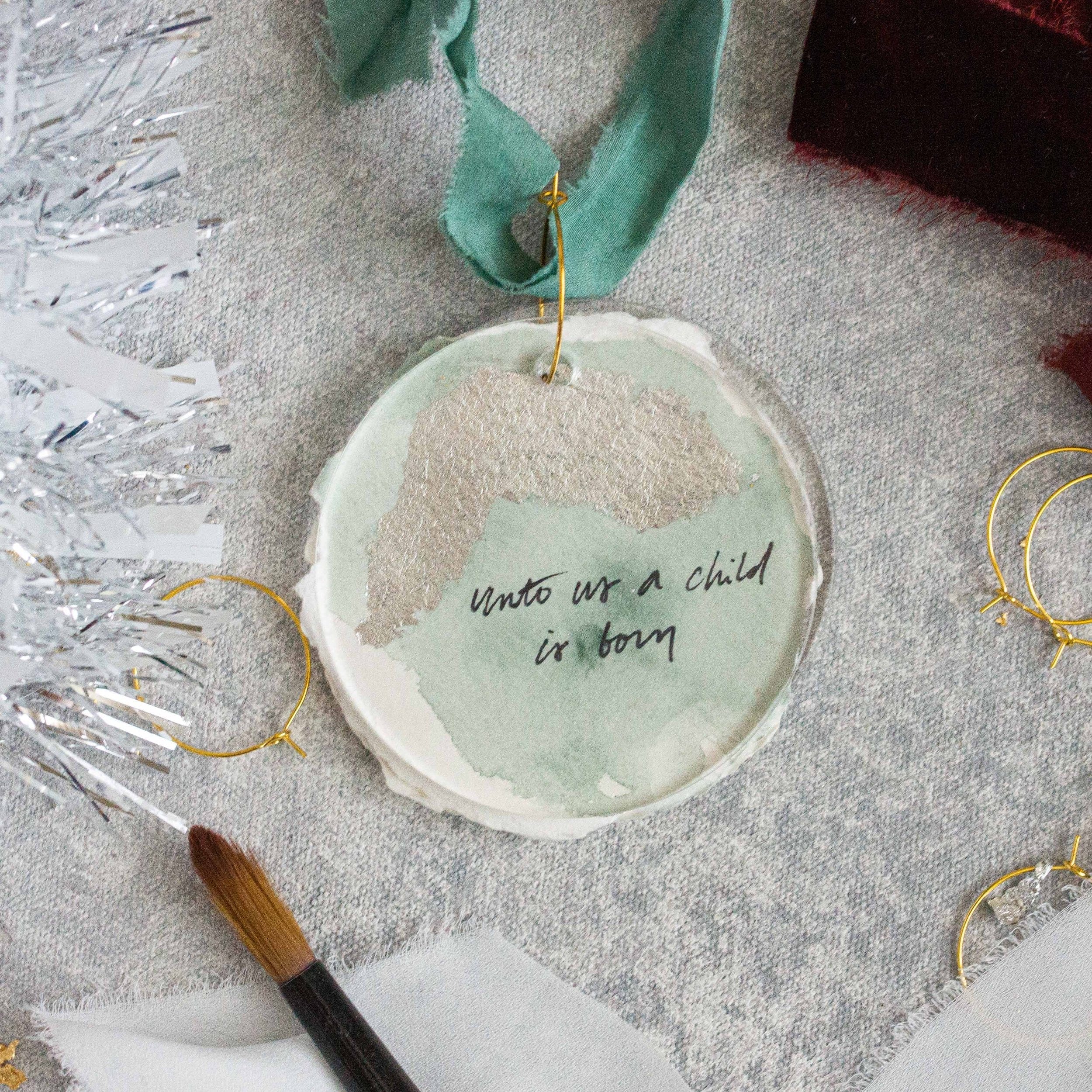 Unto Us a Child is Born - Green Crinkle