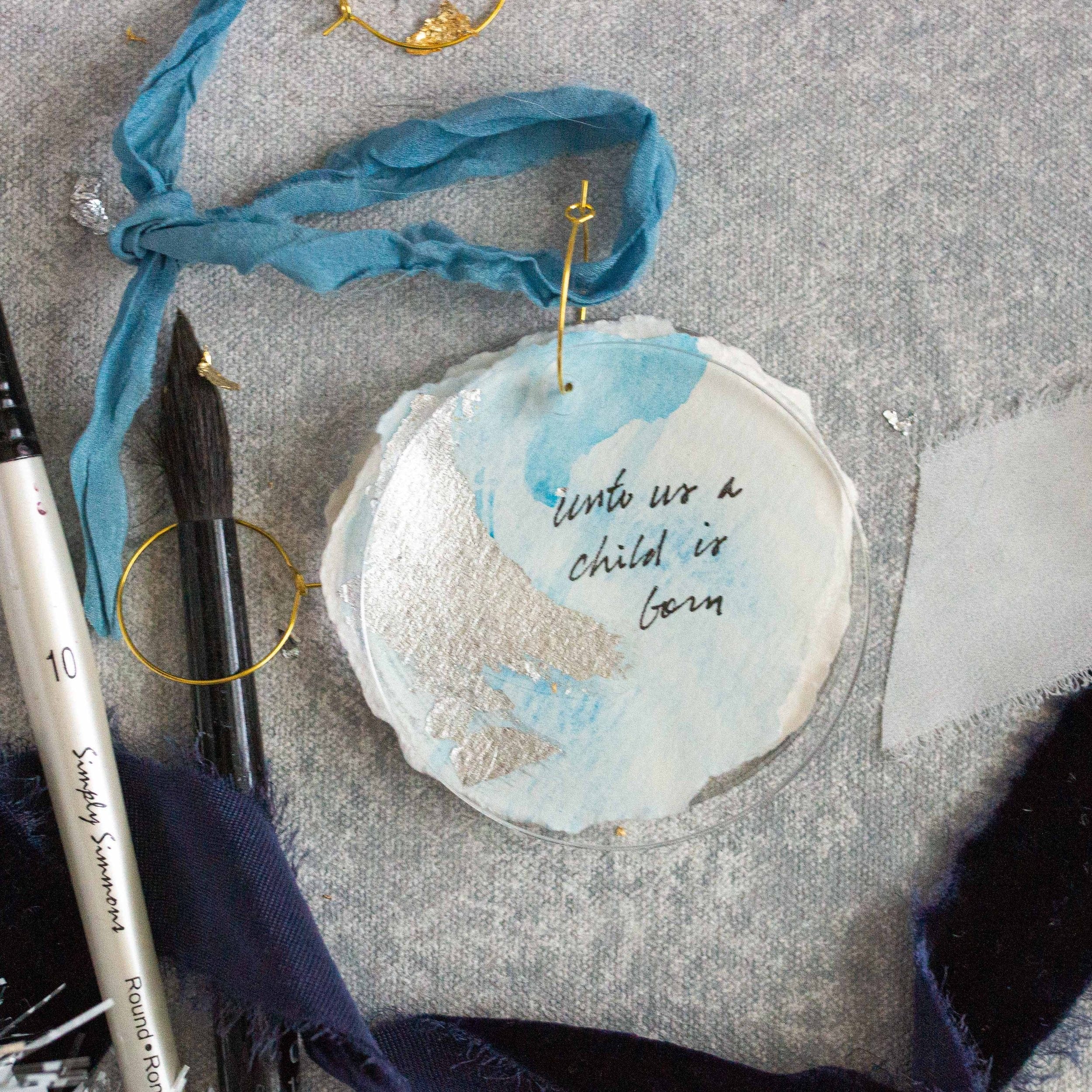 Unto Us a Child is Born - Blue Crinkle