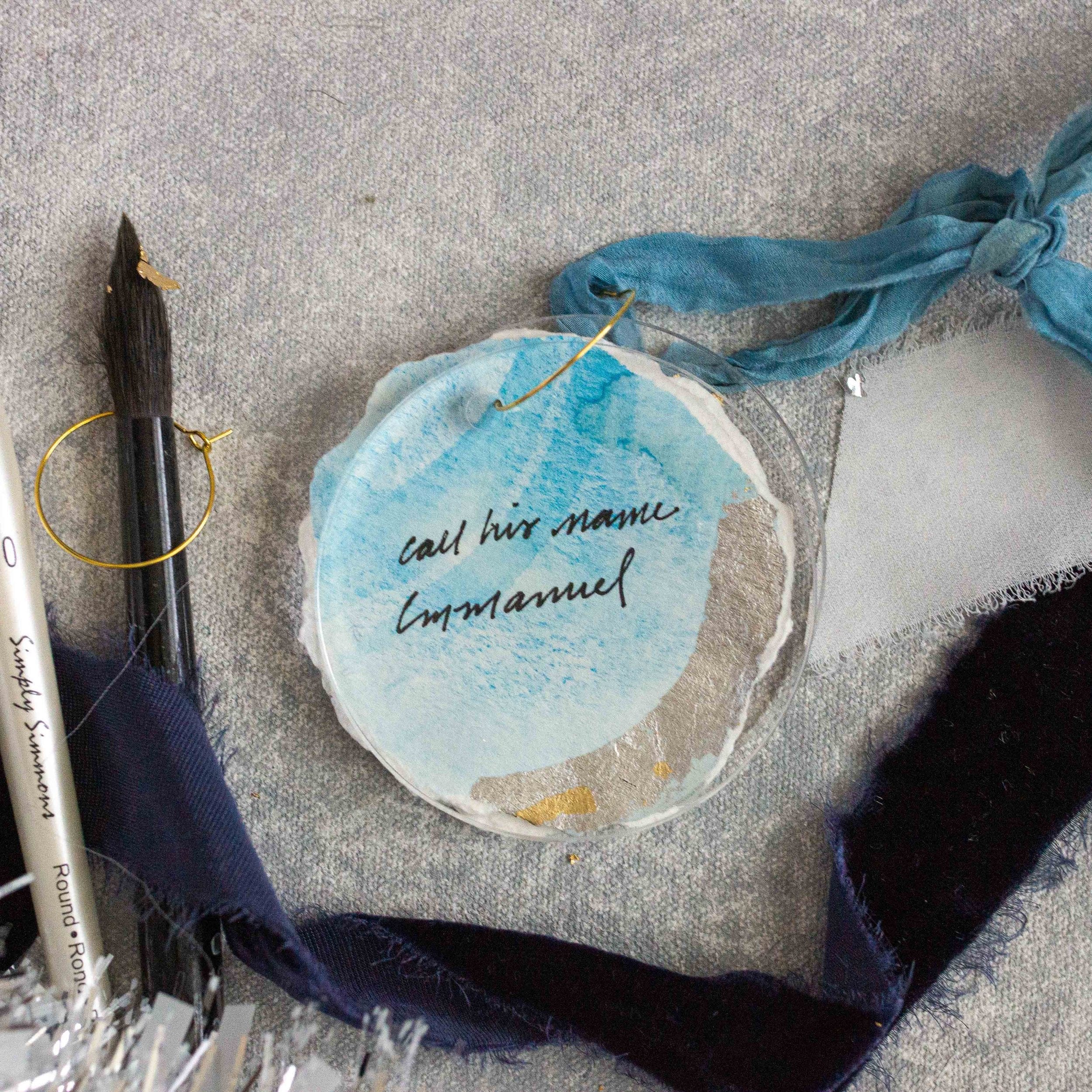 Call His Name Immanuel - Blue Crinkle