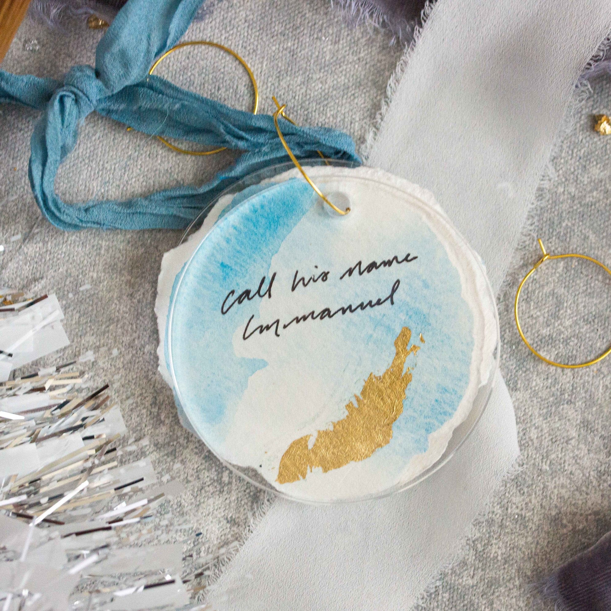 Call His Name Immanuel - Blue Crinkle