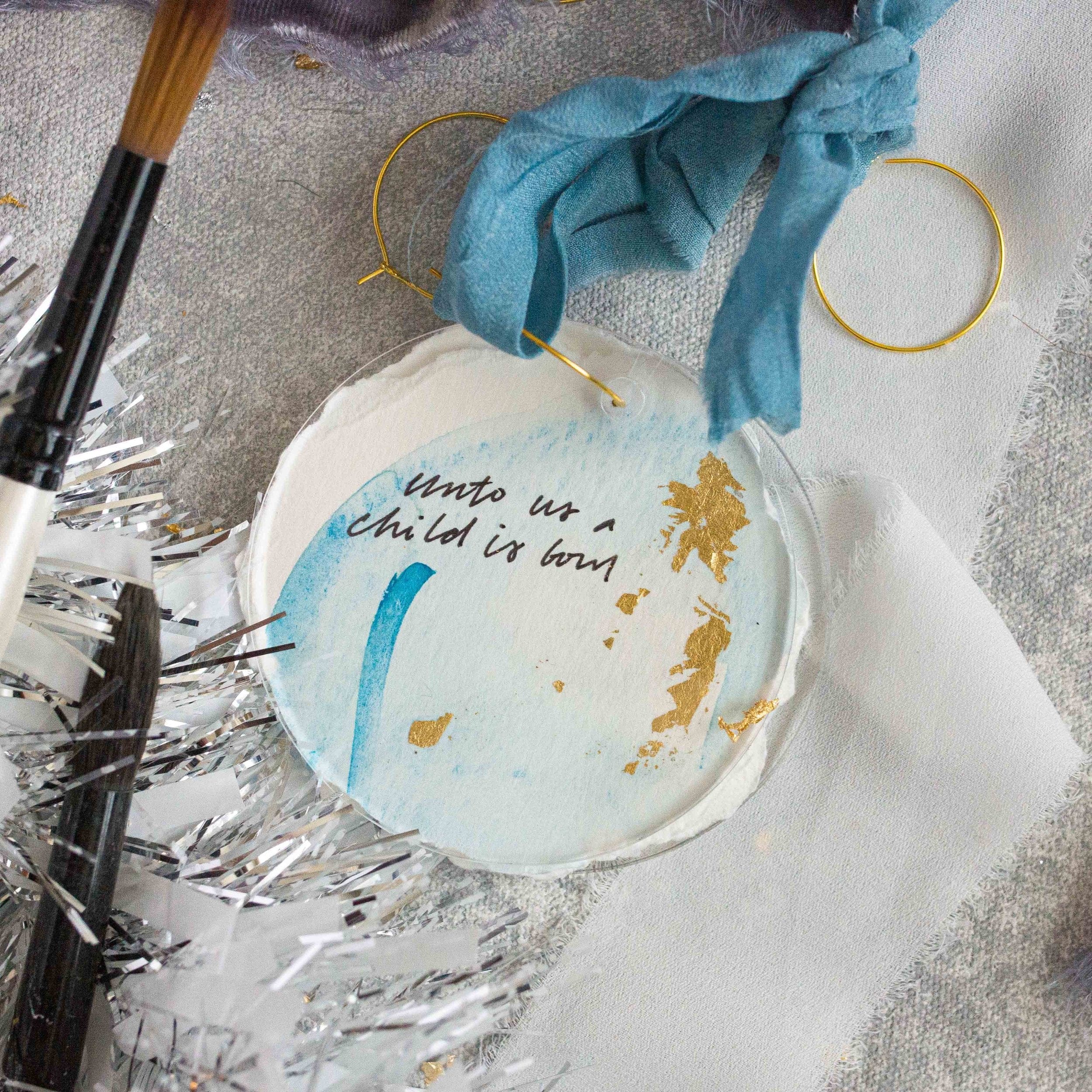Unto Us a Child is Born - Blue Crinkle