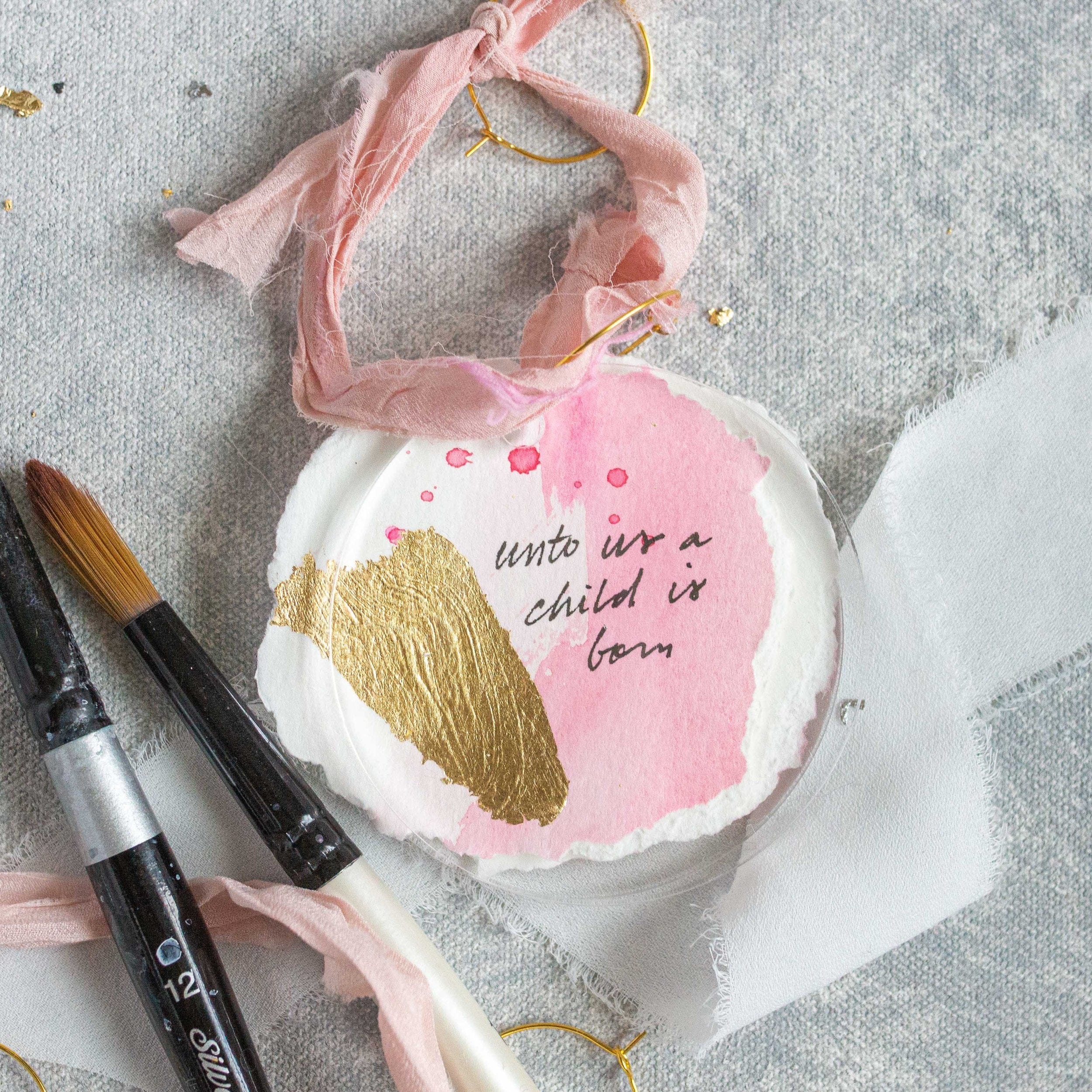Unto Us a Child is Born - Pink Crinkle
