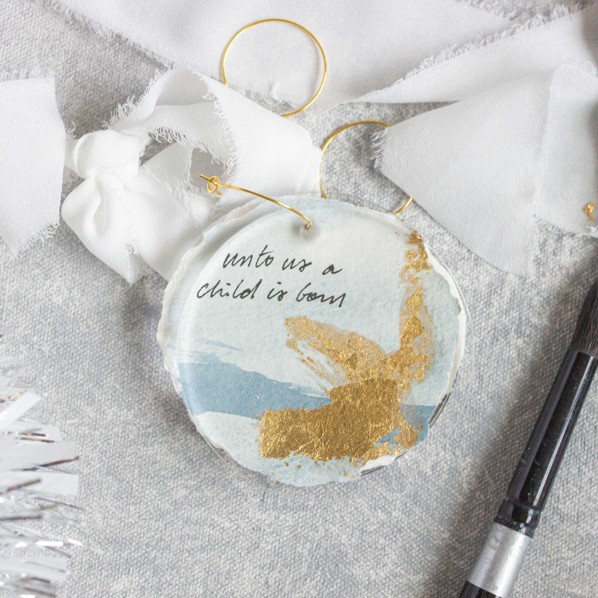 Unto Us a Child is Born - White Silk