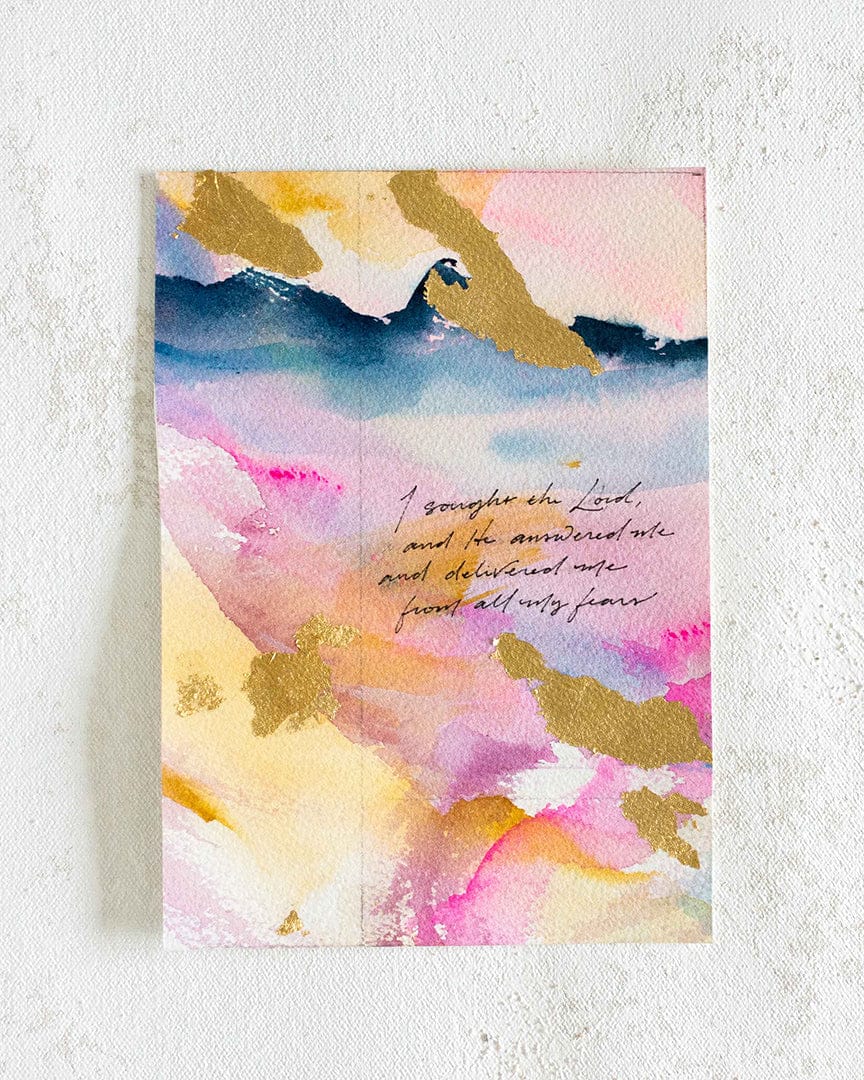 "I Sought the Lord and He Delivered Me" Watercolor Painting on Paper