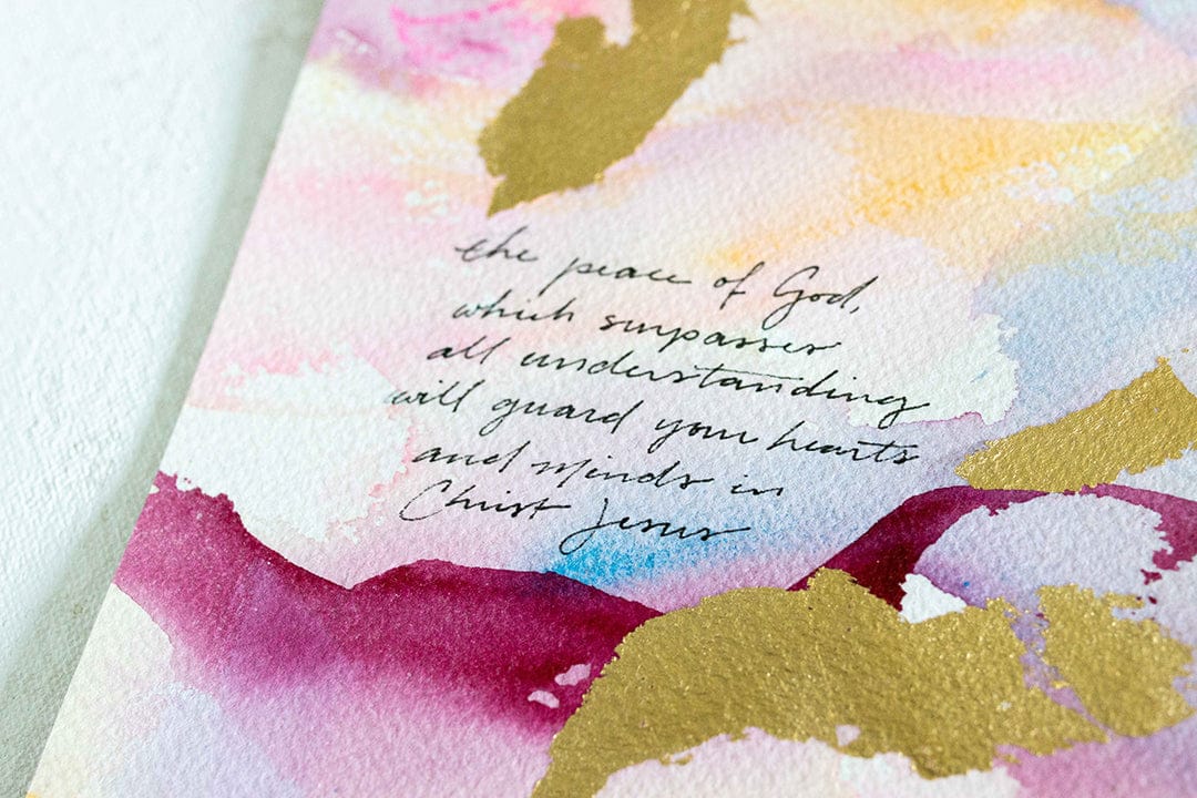 "The Peace of God Will Guard Your Hearts" Watercolor Painting on Paper