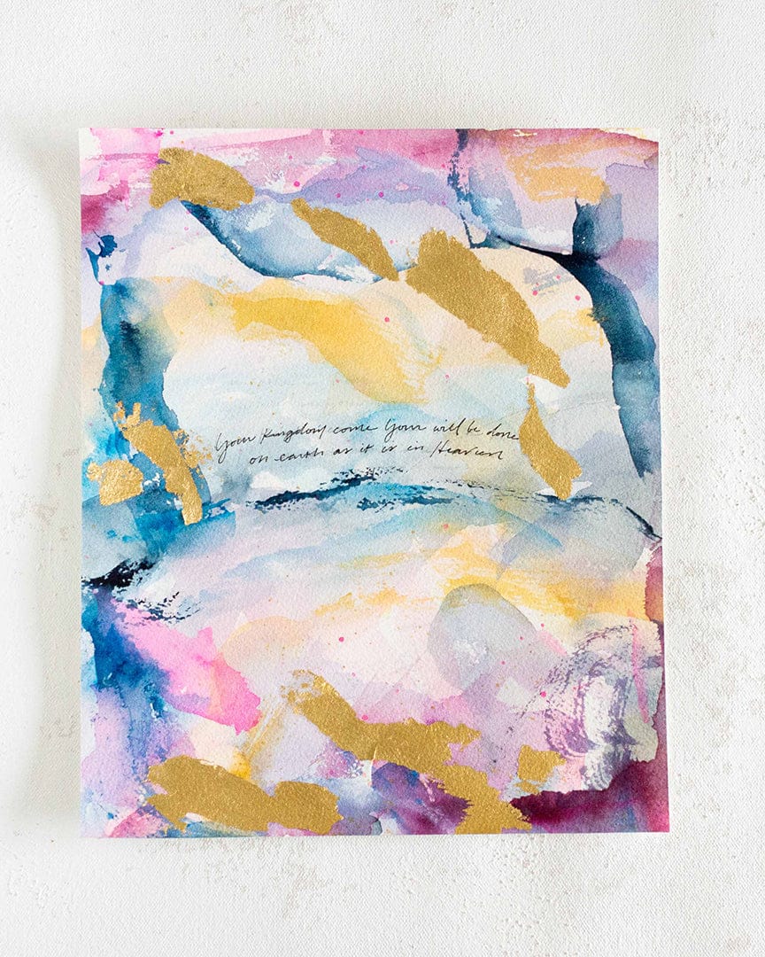 "Your Kingdom Come Your Will Be Done" Watercolor Painting on Paper