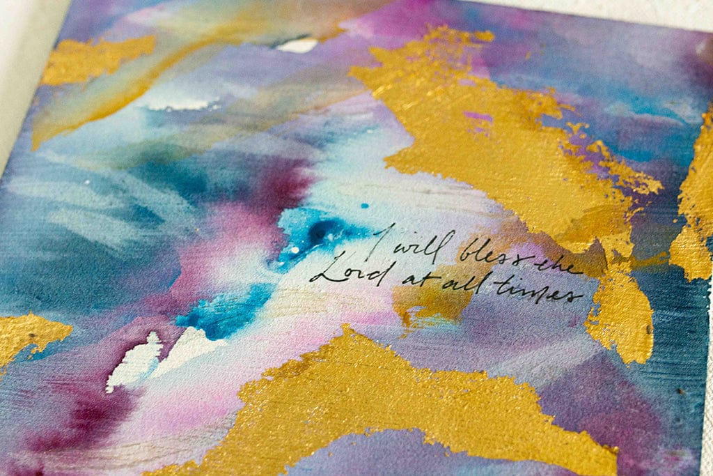 "I Will Bless the Lord At All Times" Watercolor Painting on Canvas Panel