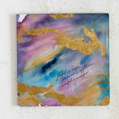 "Joyful, Patient, Faithful" Watercolor Painting on Canvas Panel