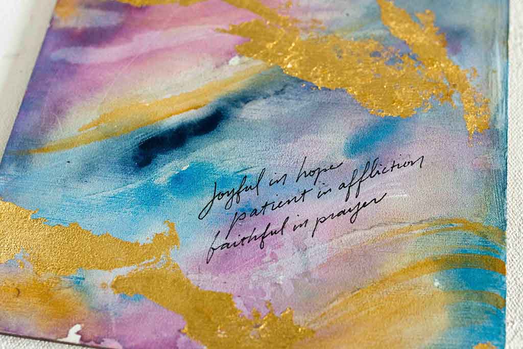 "Joyful, Patient, Faithful" Watercolor Painting on Canvas Panel