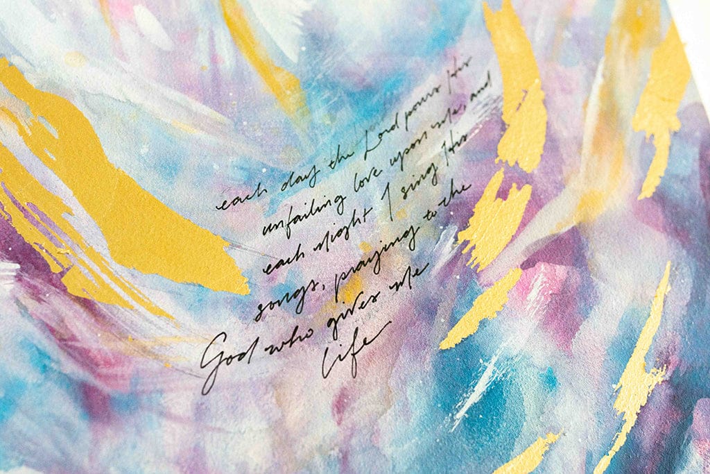 "Each Day and Each Night" Watercolor Painting on Canvas