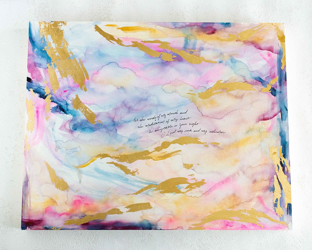 "Let the Words of My Mouth and the Meditation of My Heart Be Acceptable In Your Sight" Watercolor Painting on Canvas