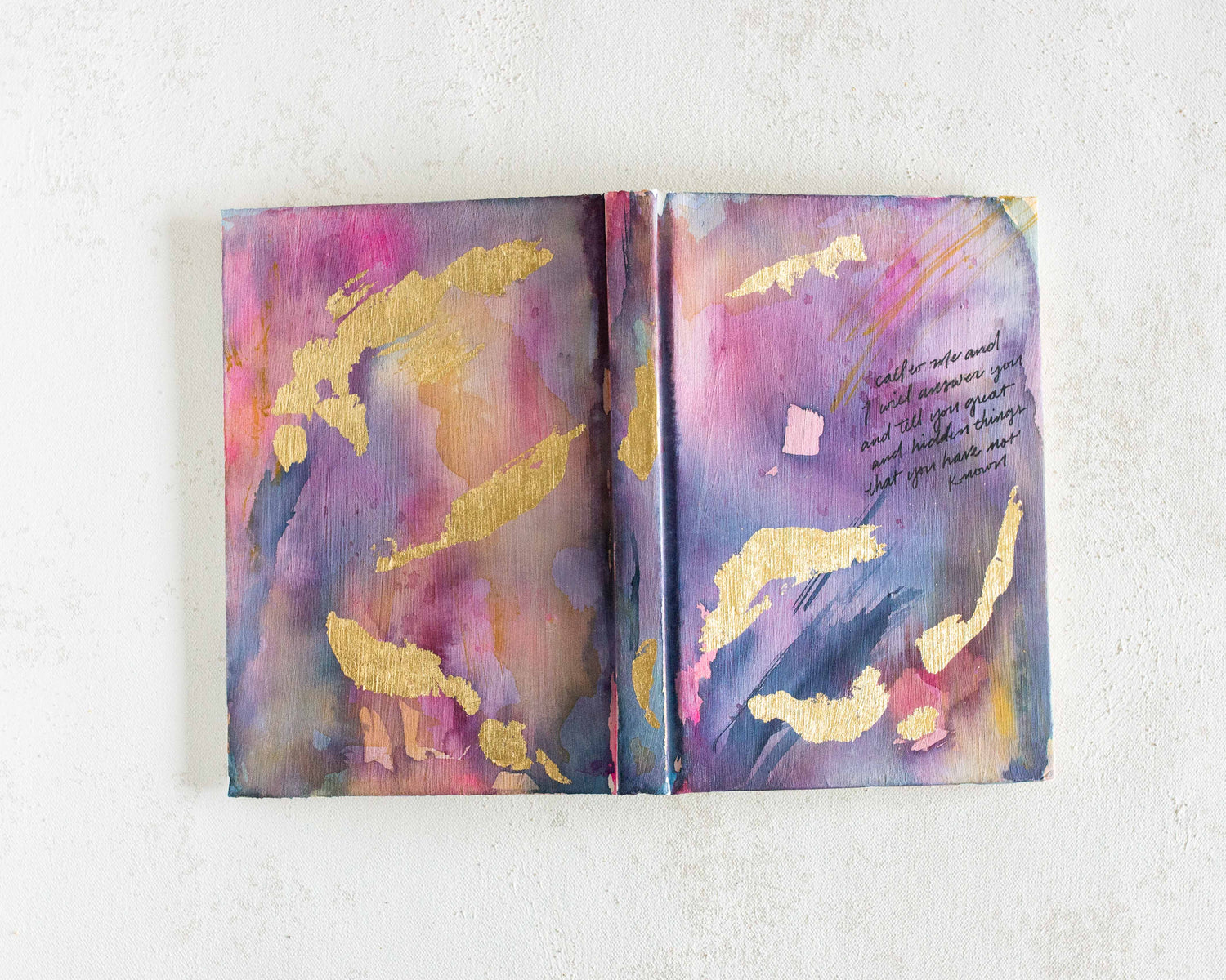 Jeremiah 33:3 "Call to me and I will answer you" Hand-painted Watercolor Notebook