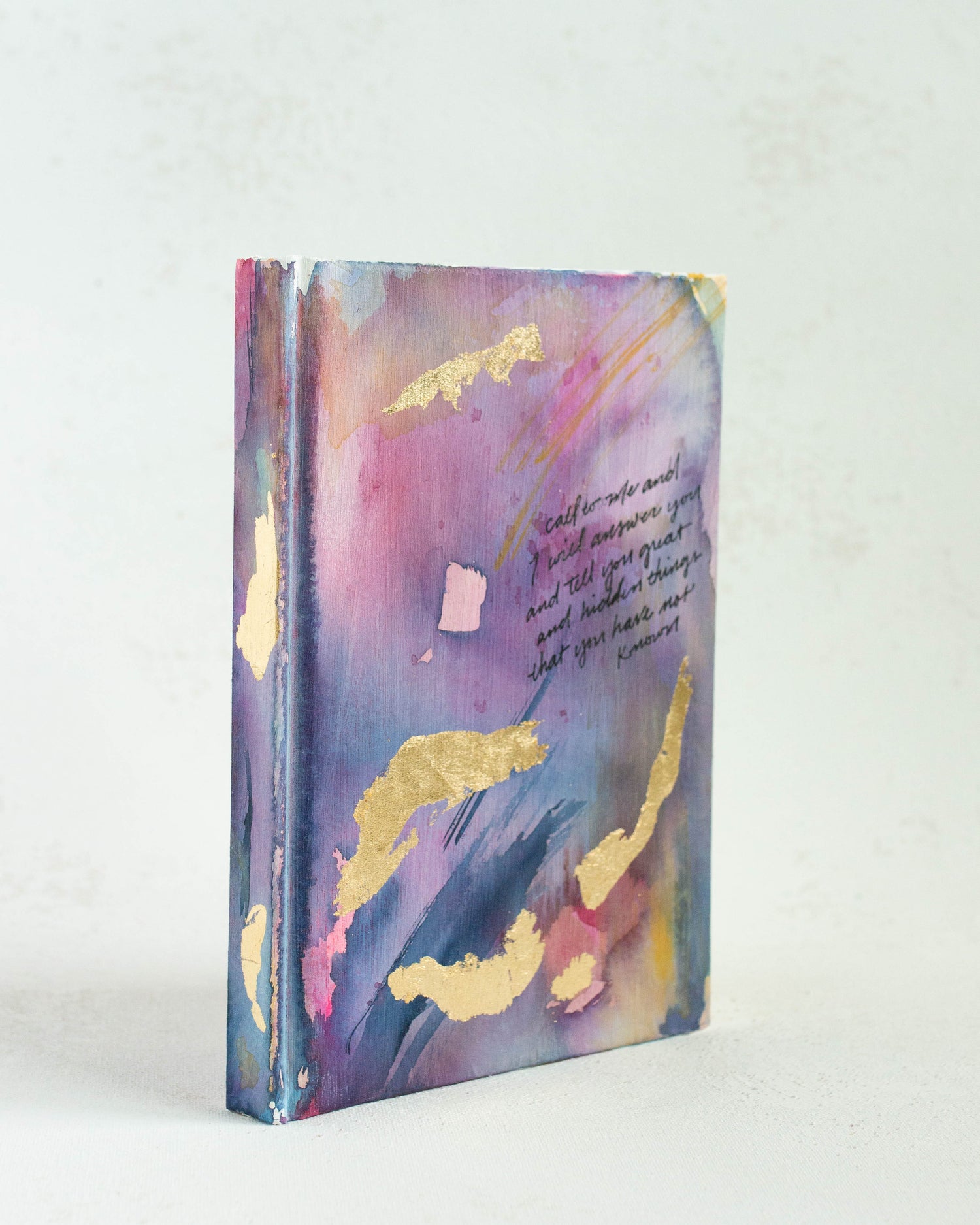 Jeremiah 33:3 "Call to me and I will answer you" Hand-painted Watercolor Notebook