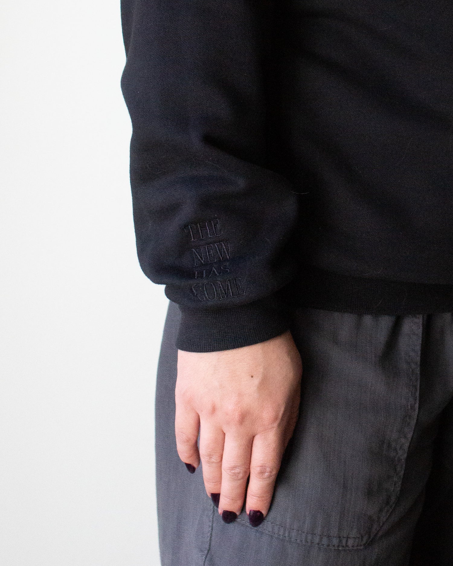 The Old Is Gone | Black Embroidered Crewneck