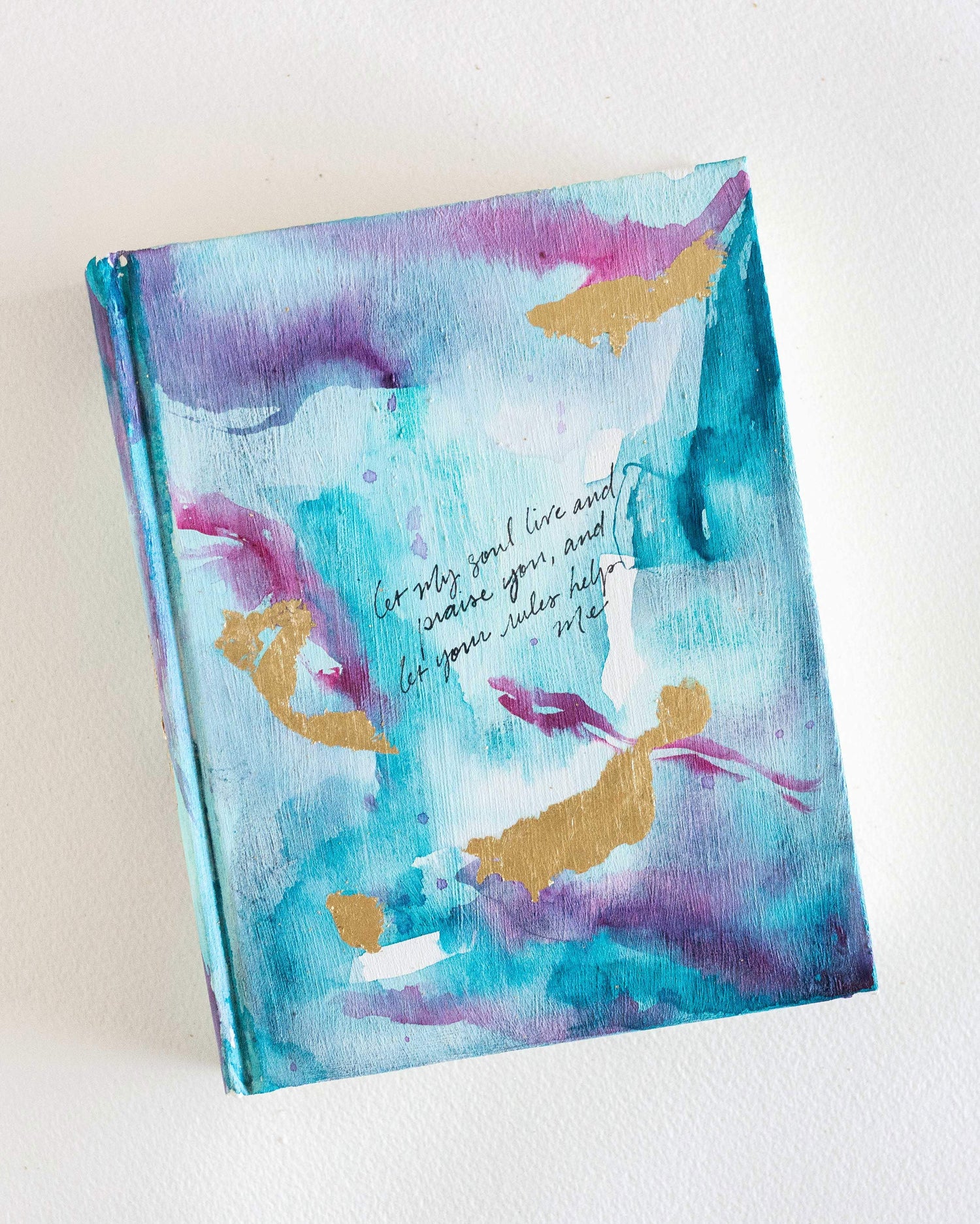 Psalm 119:175, “Let My Soul Live That It Might Praise You” Hand-painted Watercolor Bible