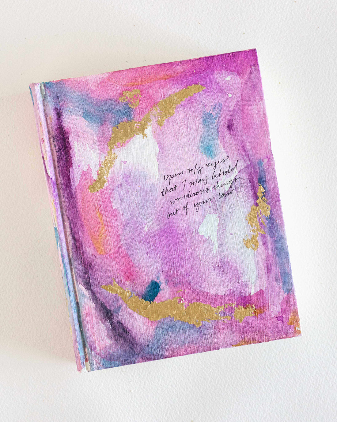 Psalm 119:18, “Open My Eyes That I May Behold Wondrous Things,” Hand-painted Watercolor Bible