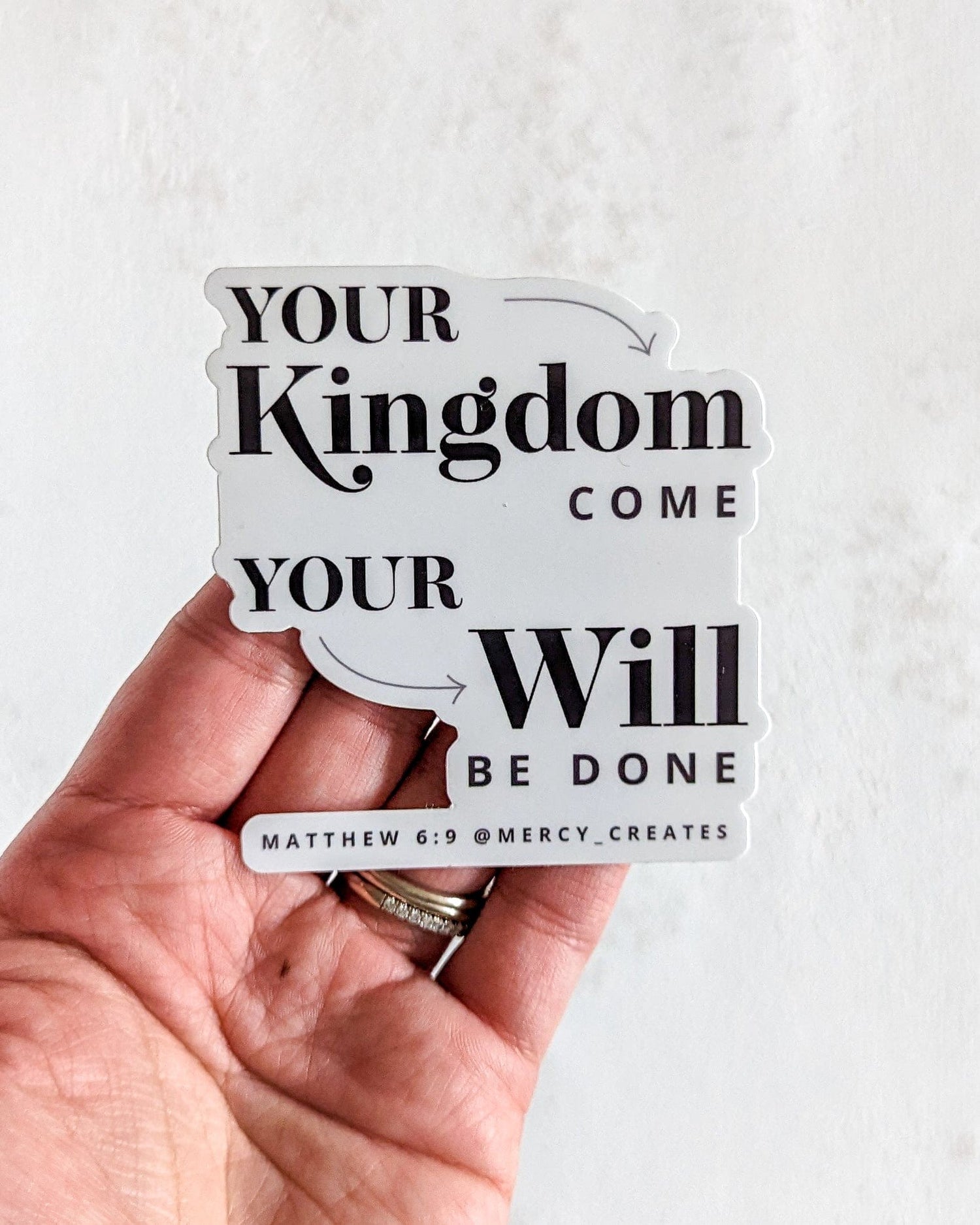 Your Kingdom Come Your Will Be Done - Black and White Vinyl Sticker