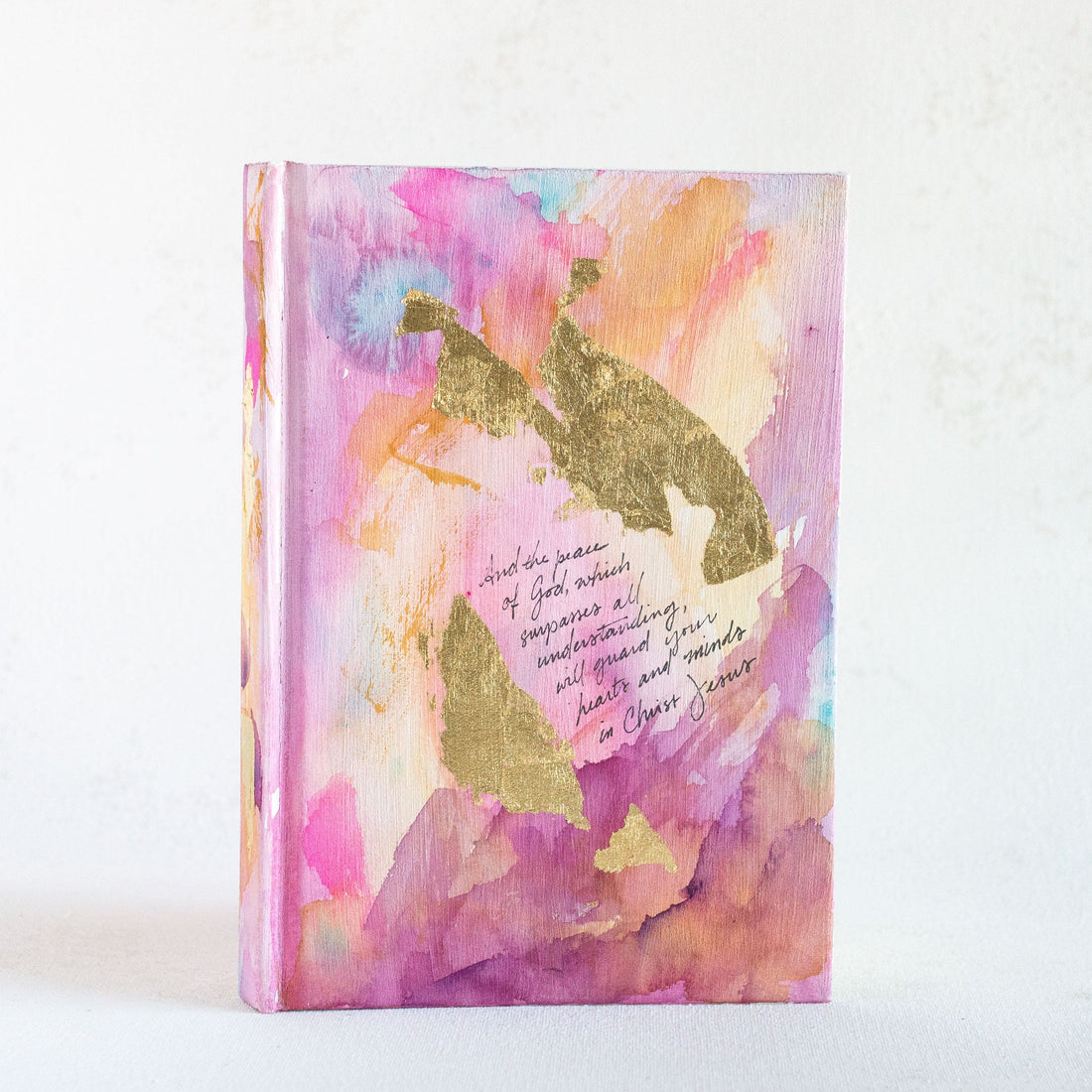 Philippians 4:7 "The peace of God will guard your hearts" Hand-painted Watercolor Notebook