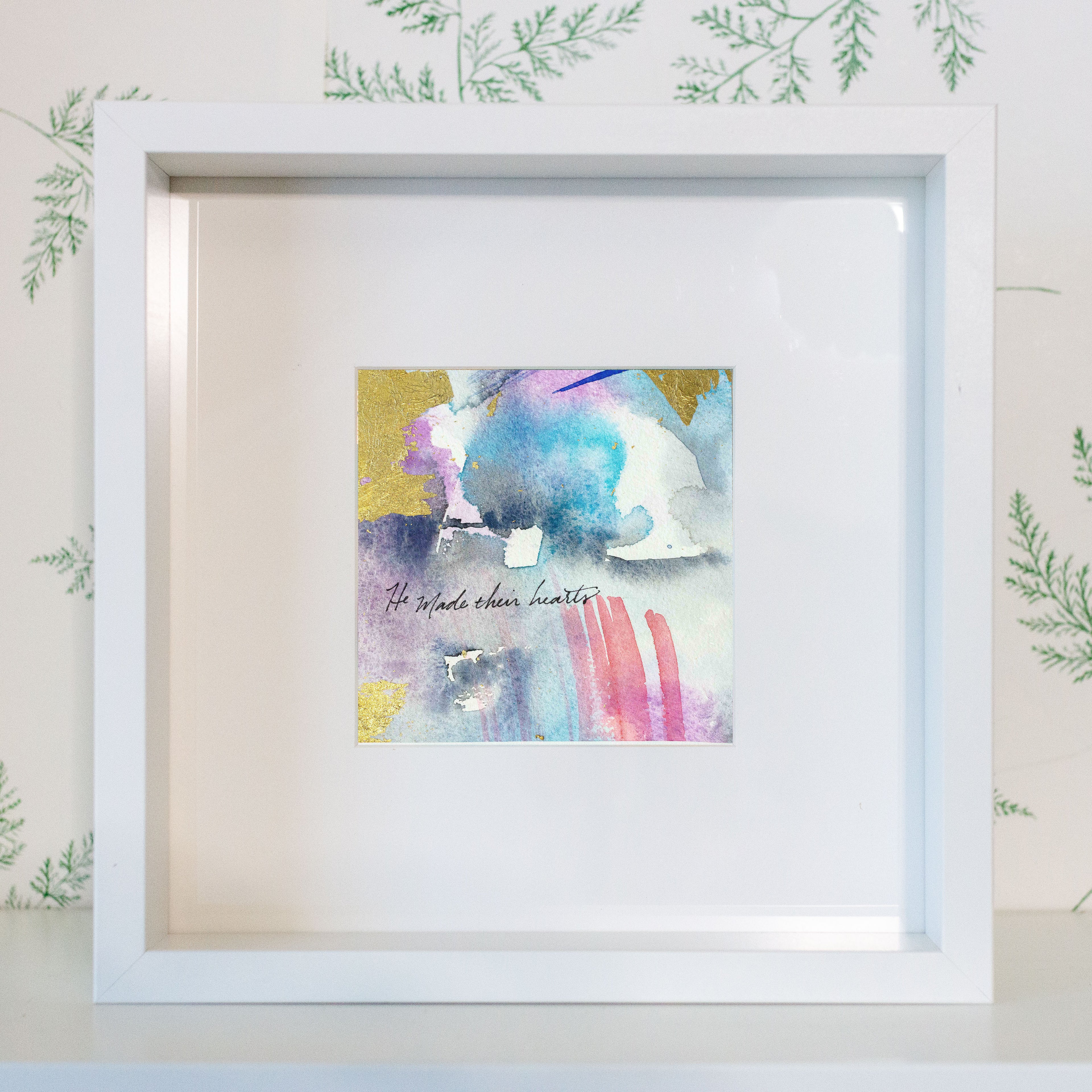 He made their hearts - Psalm 33:15 | Original Art