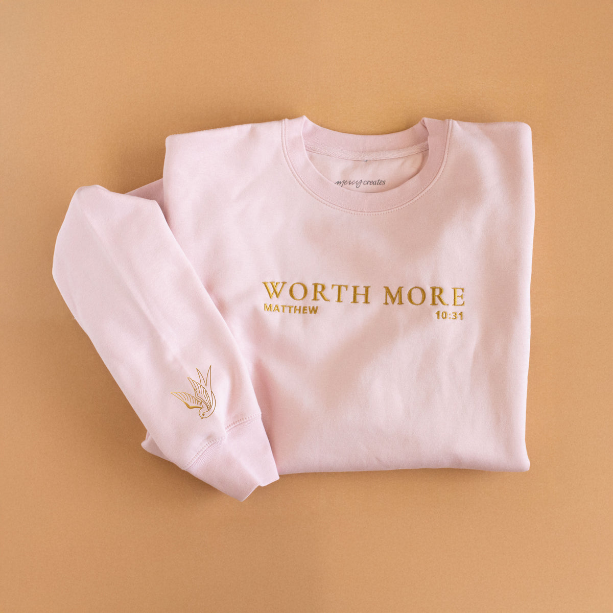 Worth More | Gold Embroidered Crewneck
