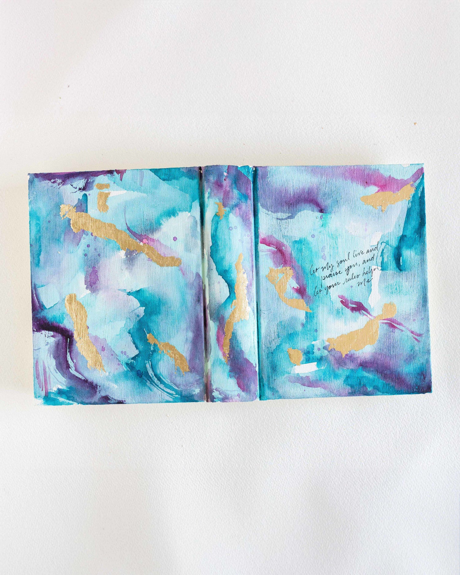 Psalm 119:175, “Let My Soul Live That It Might Praise You” Hand-painted Watercolor Bible