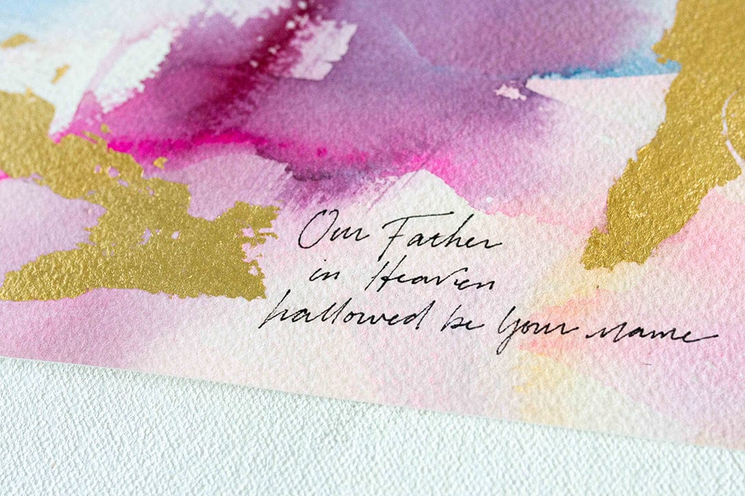 &quot;Our Father in Heaven Hallowed Be Your Name&quot; Watercolor Painting on Paper