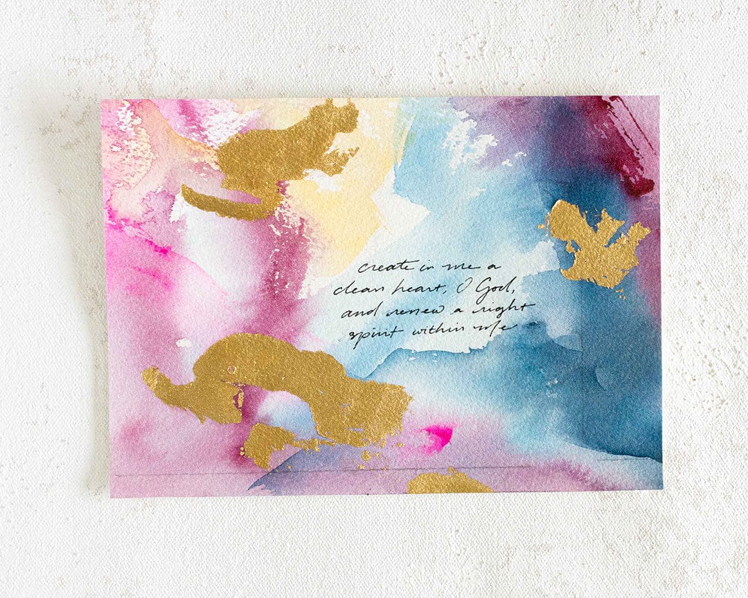 "Create in Me a Clean Heart" Watercolor Painting on Paper