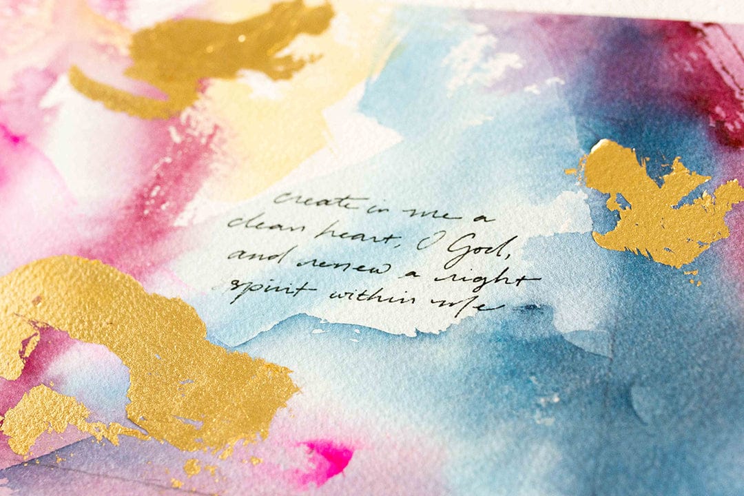 "Create in Me a Clean Heart" Watercolor Painting on Paper