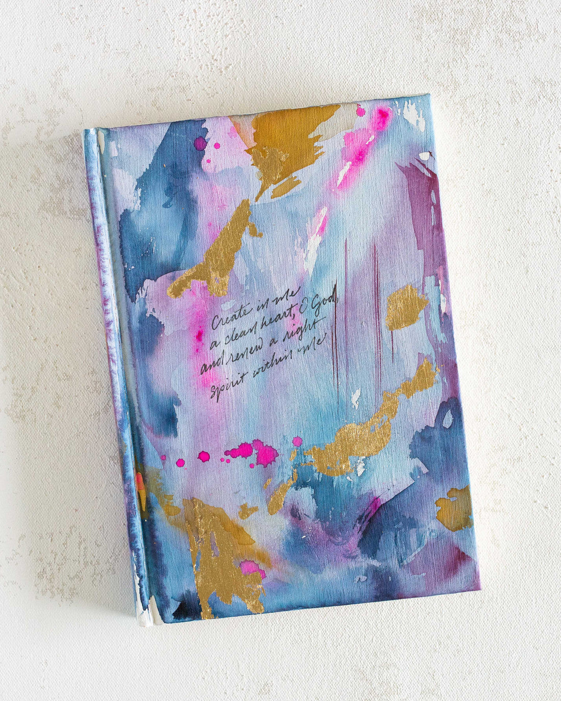Psalm 51:10 "Create in Me a Clean Heart" Hand-painted Watercolor Notebook