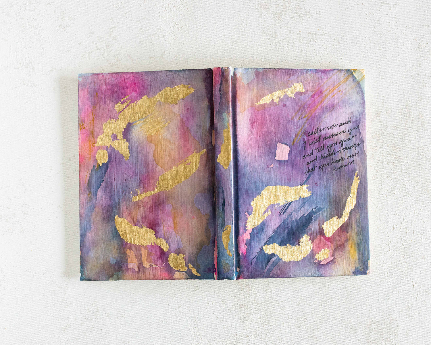 Jeremiah 33:3 &quot;Call to me and I will answer you&quot; Hand-painted Watercolor Notebook